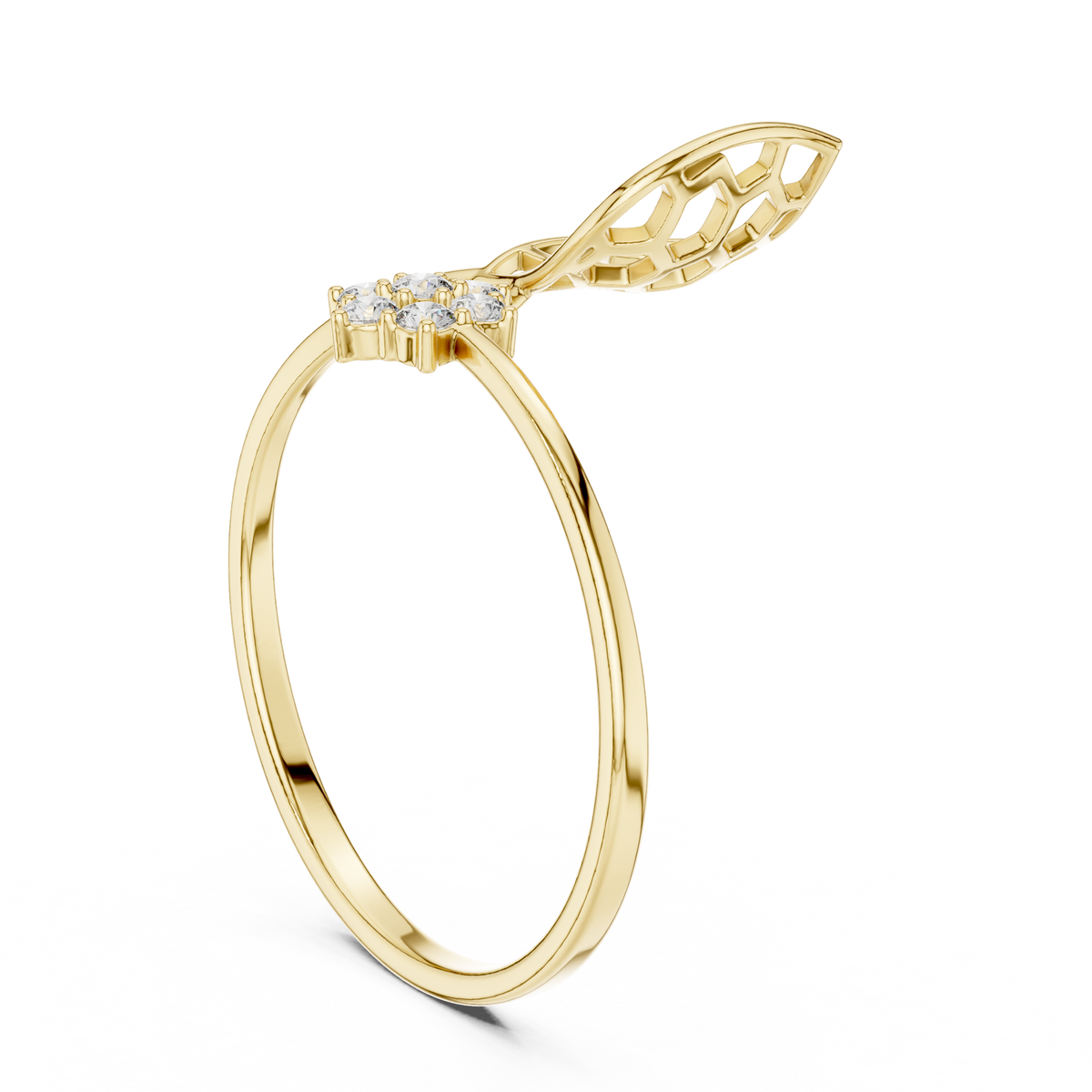 Honeycomb Leaf Ring