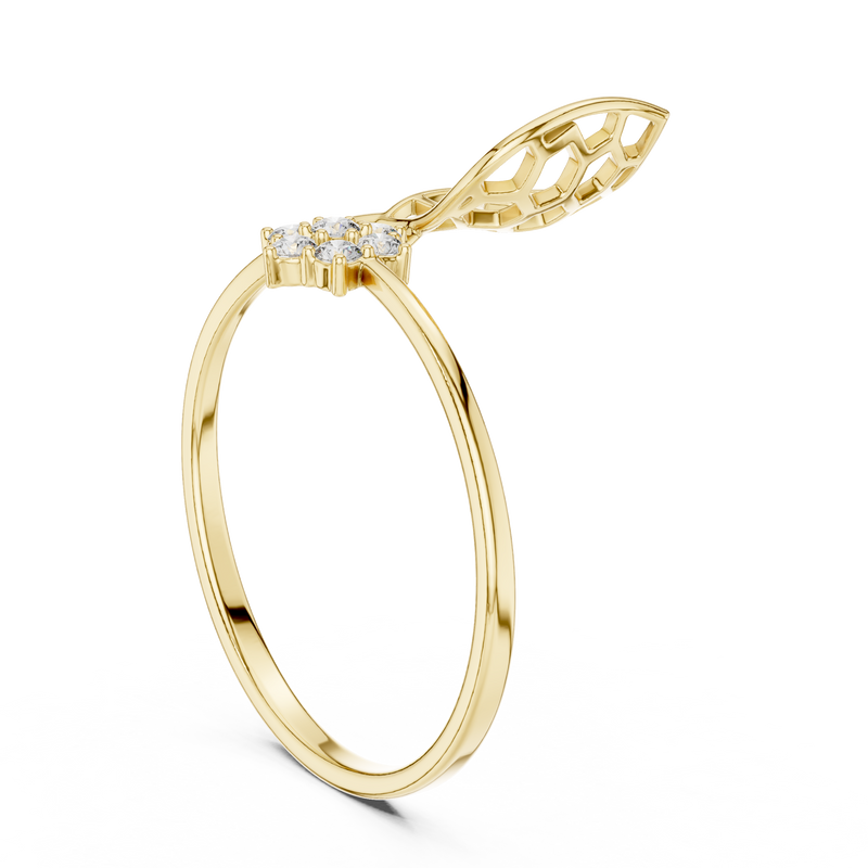 Honeycomb Leaf Ring