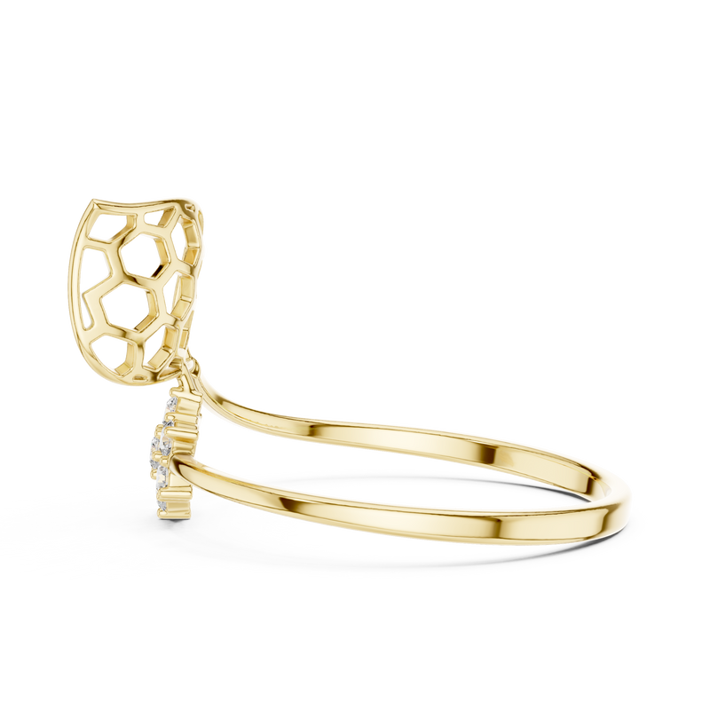 Honeycomb Leaf Ring
