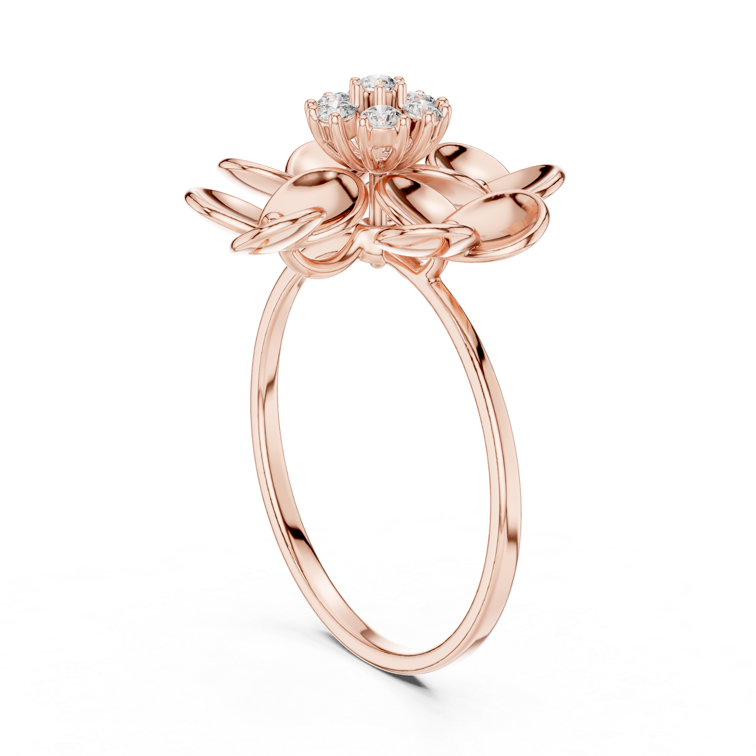 Diamond Floral Cocktail Ring