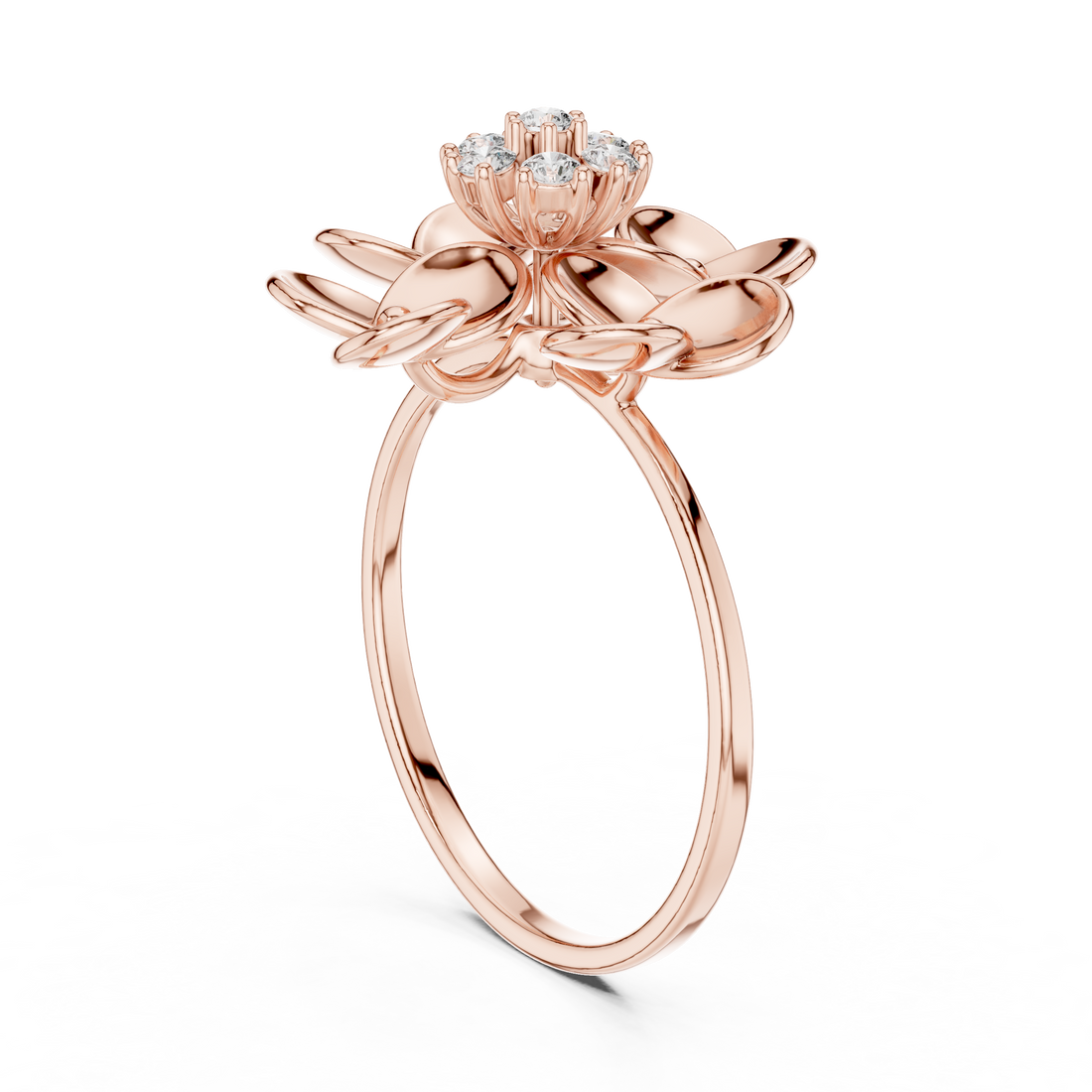 Diamond Floral Cocktail Ring