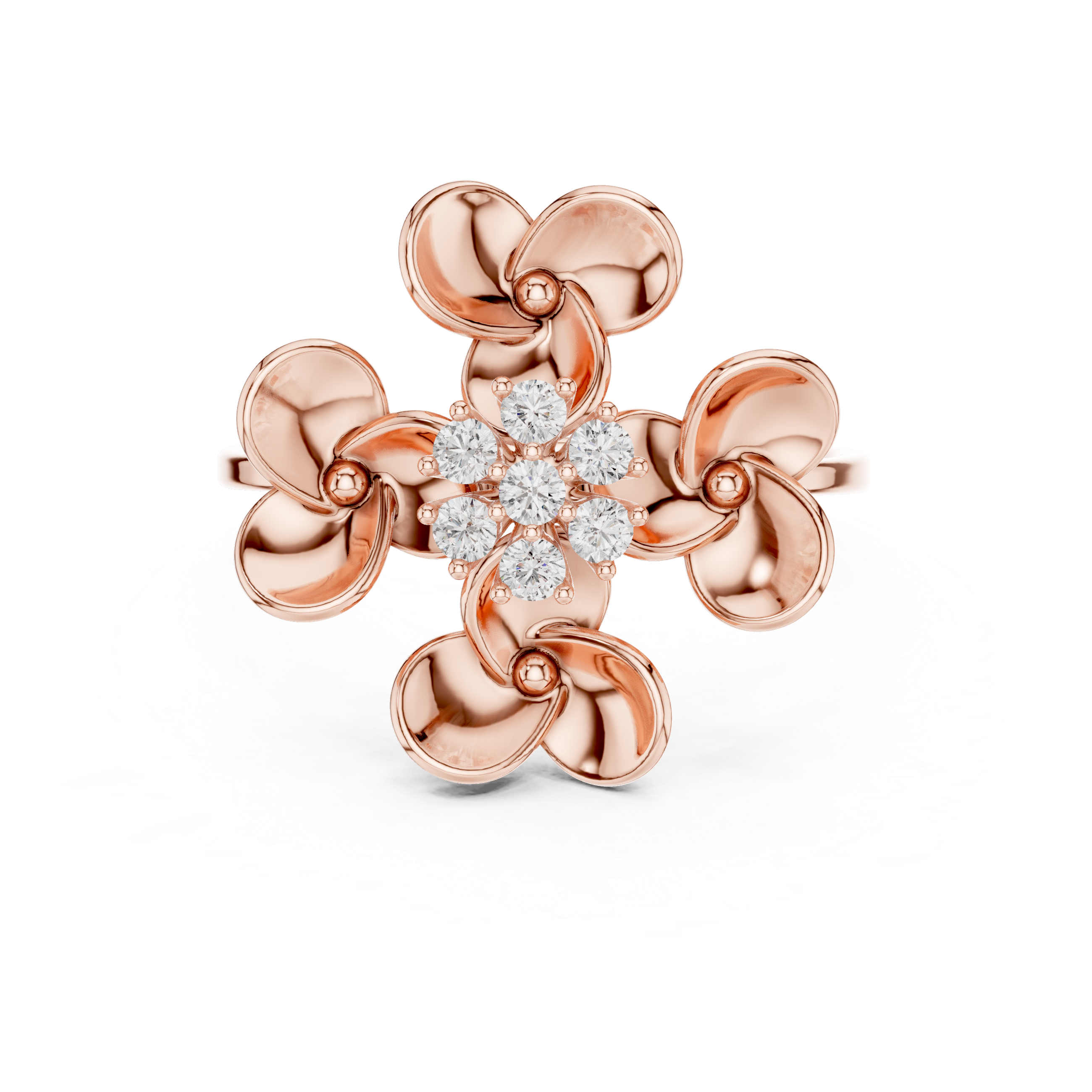 Diamond Floral Cocktail Ring