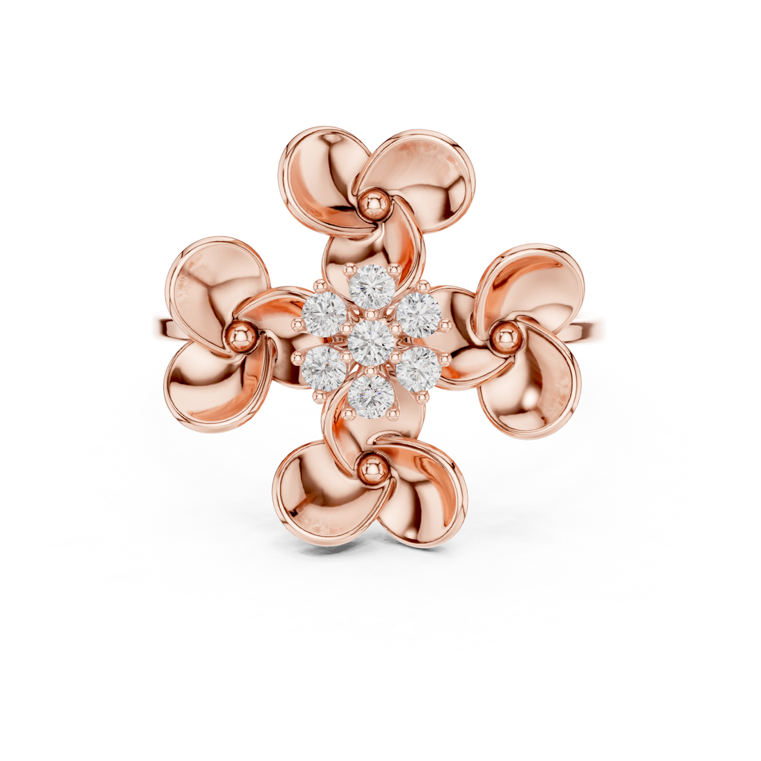 Diamond Floral Cocktail Ring