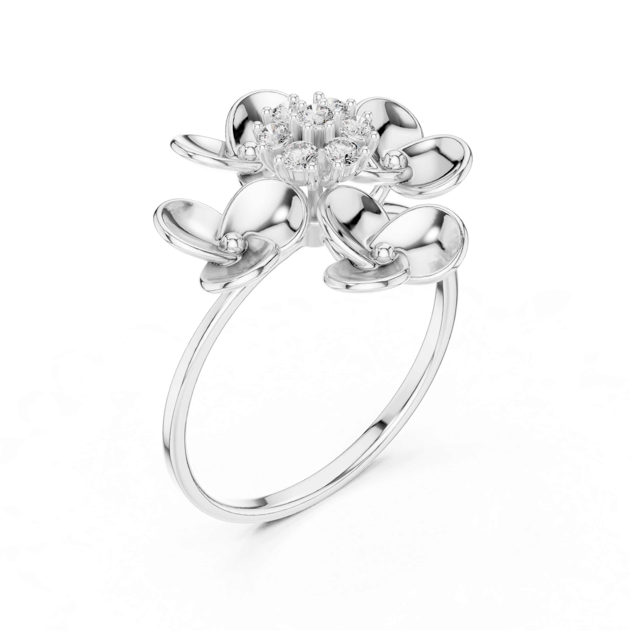 Diamond Floral Cocktail Ring