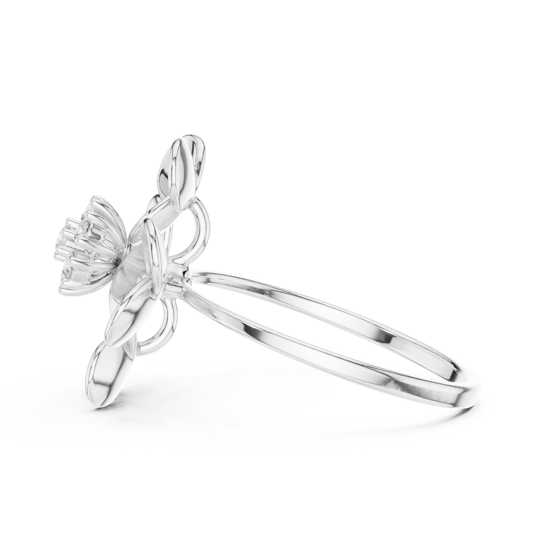 Diamond Floral Cocktail Ring