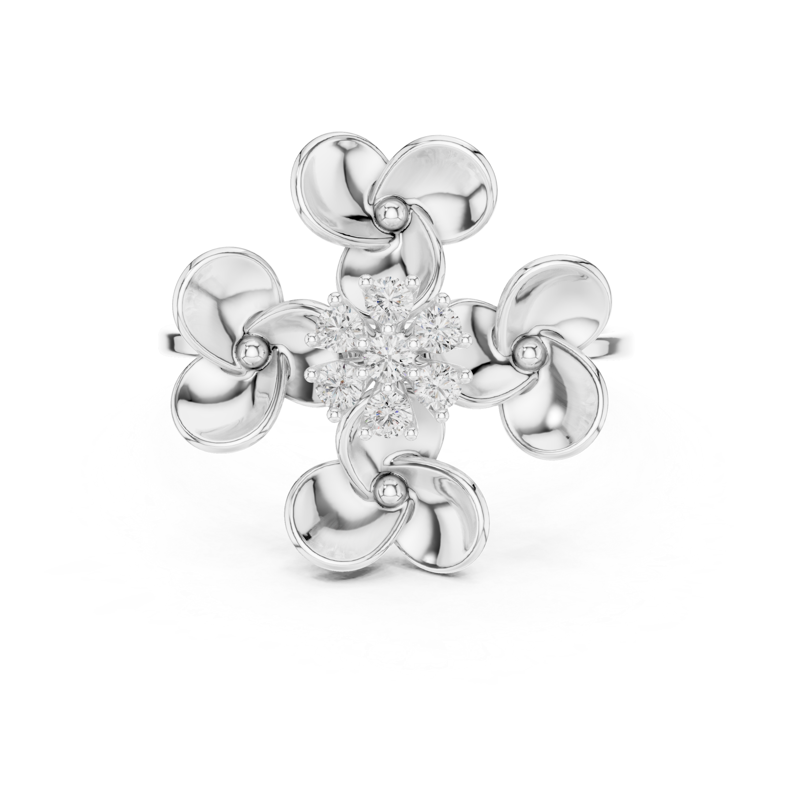 Diamond Floral Cocktail Ring