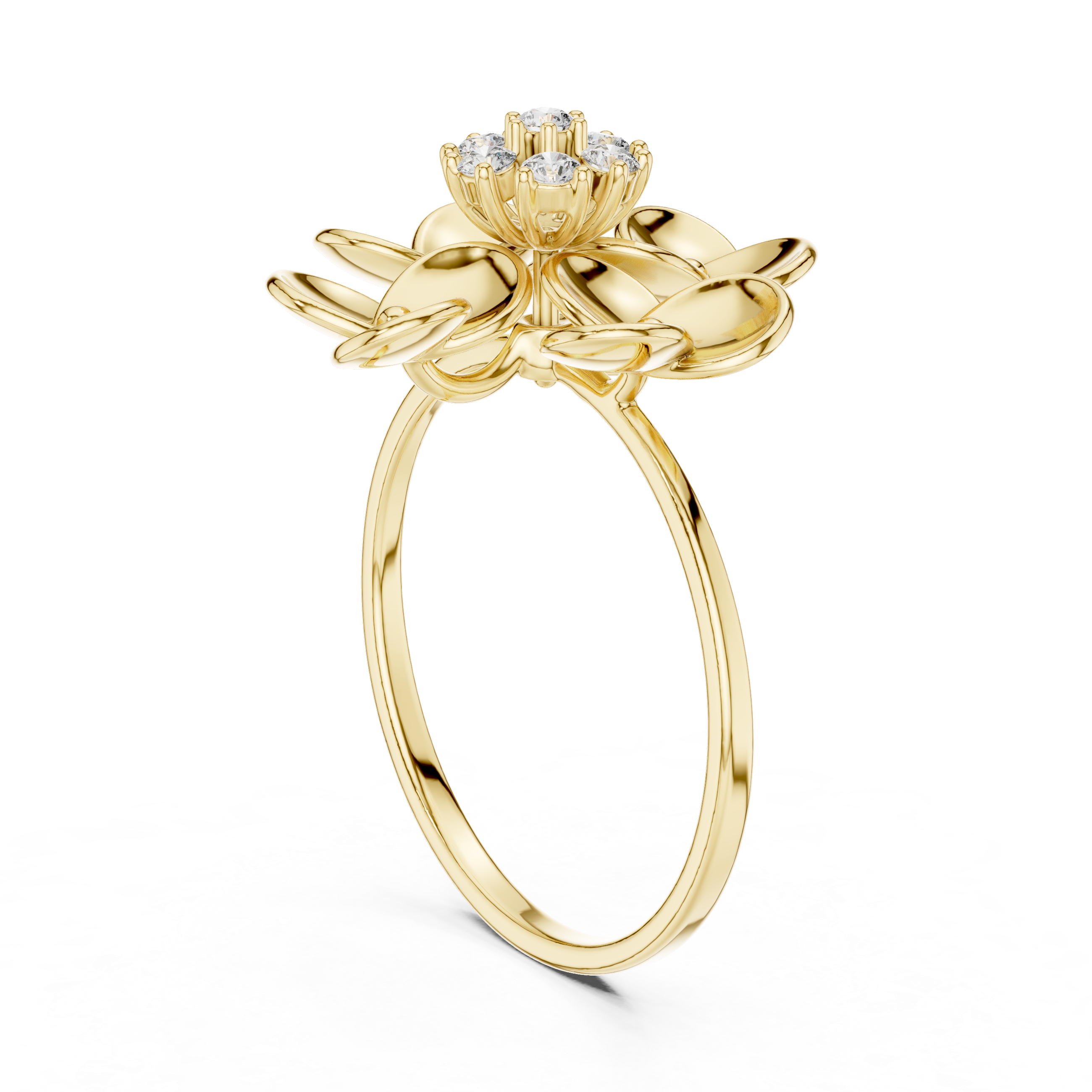 Diamond Floral Cocktail Ring
