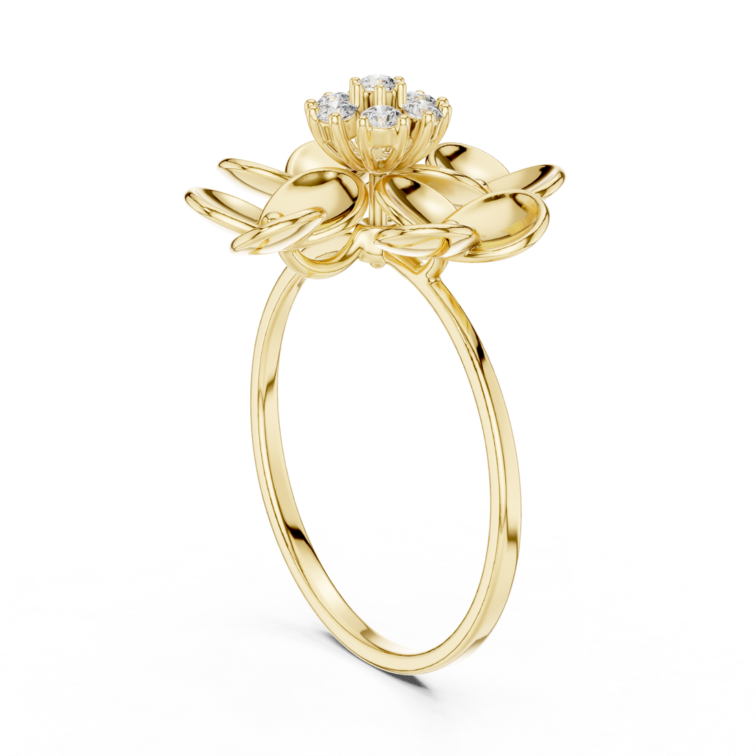 Diamond Floral Cocktail Ring