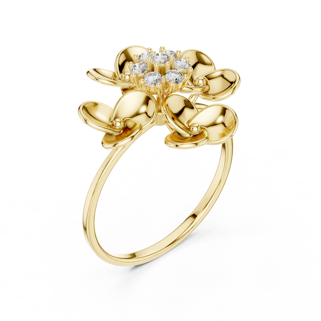 Diamond Floral Cocktail Ring