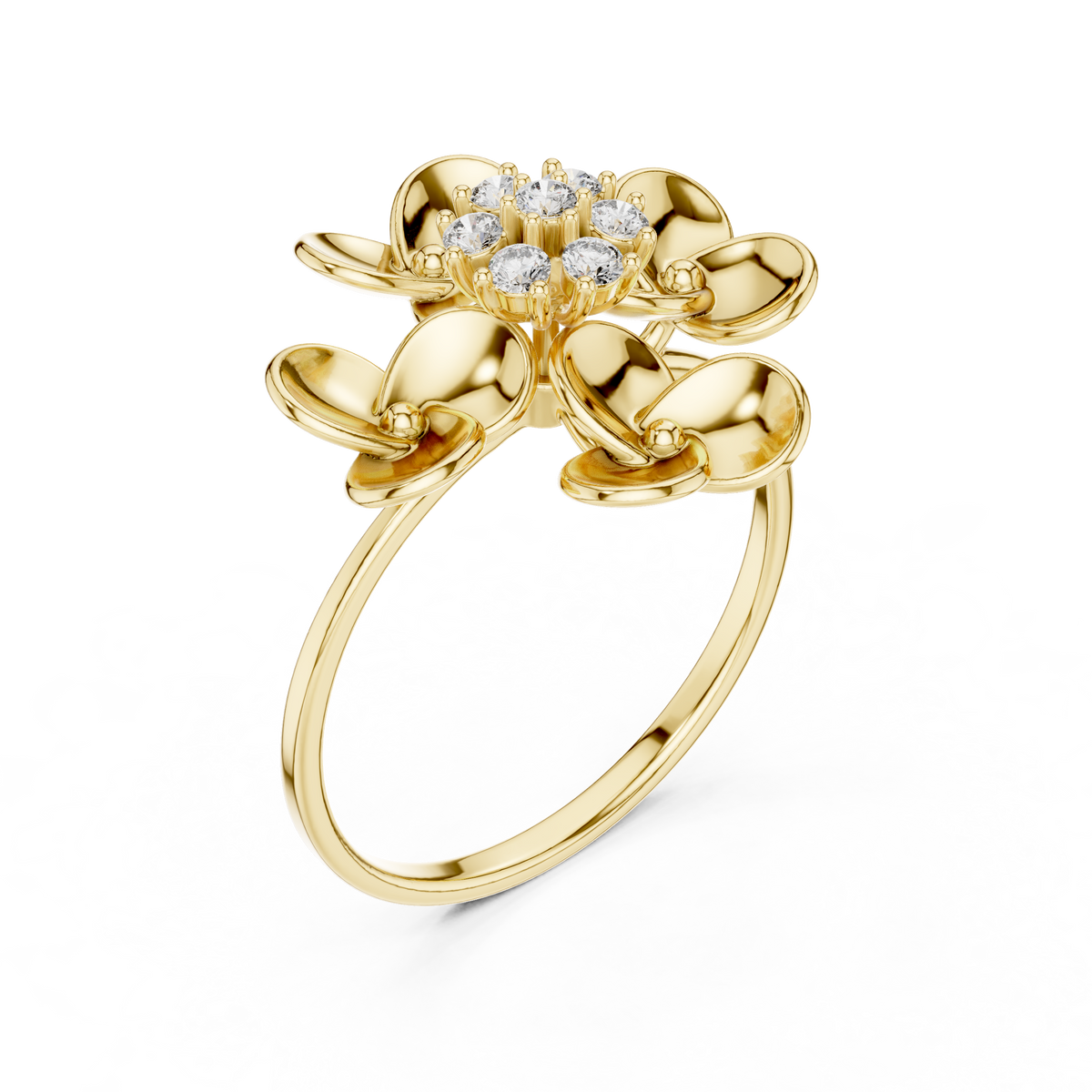 Diamond Floral Cocktail Ring