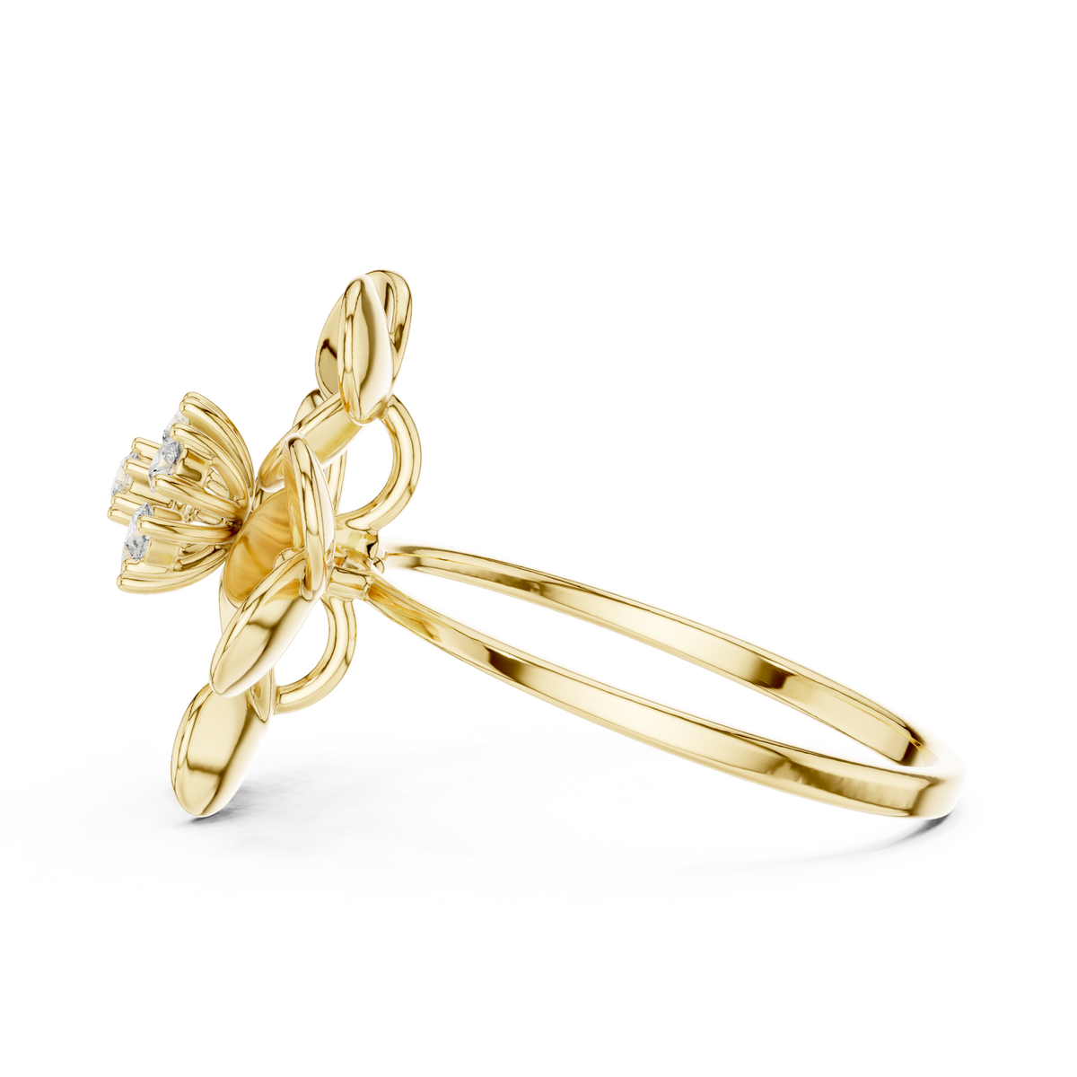 Diamond Floral Cocktail Ring