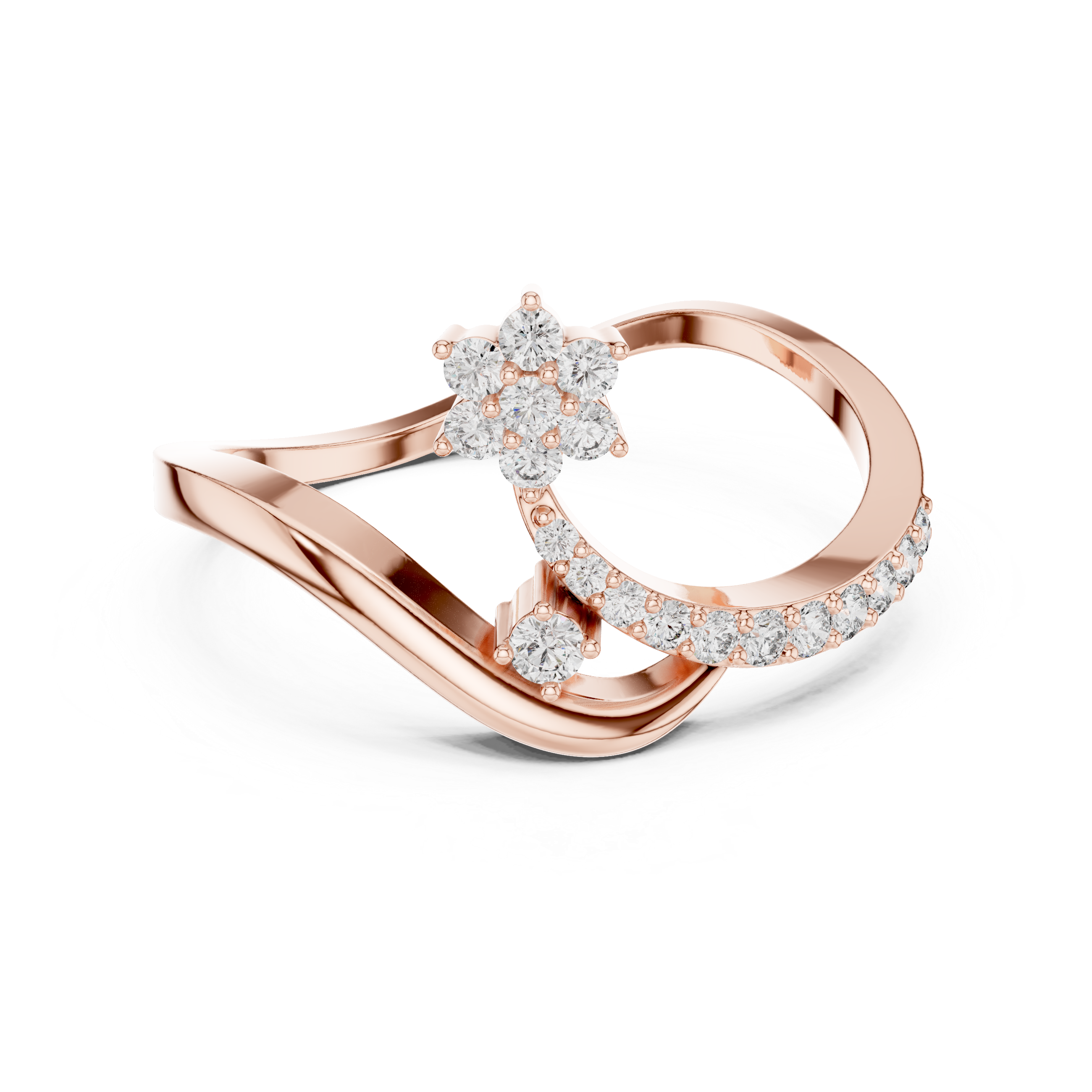 Star Curved Diamond Ring