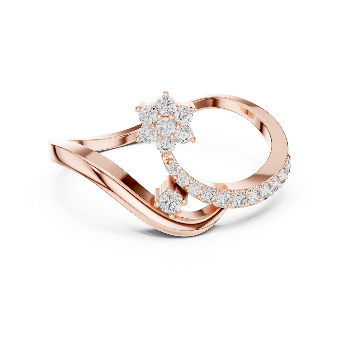 Star Curved Diamond Ring