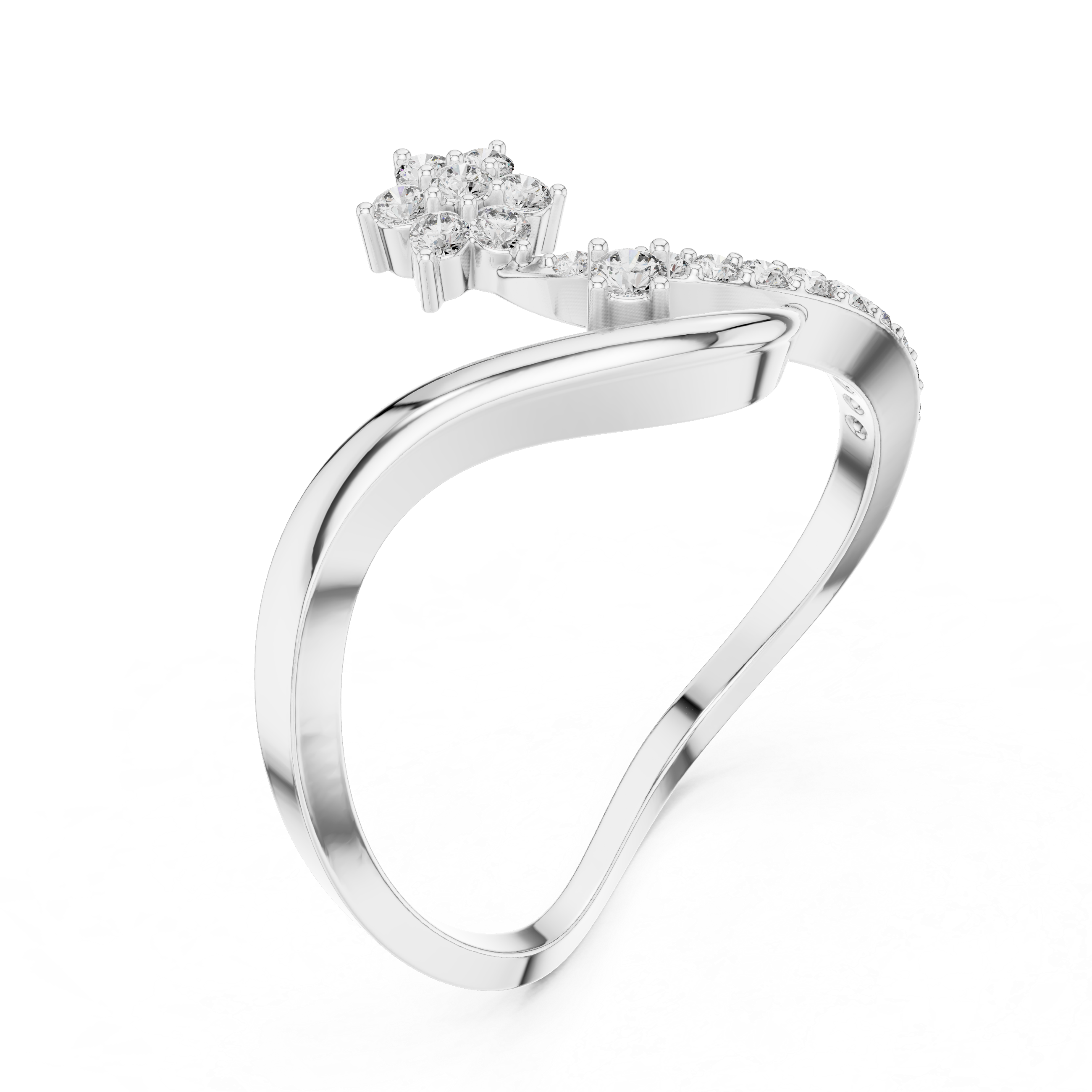 Star Curved Diamond Ring