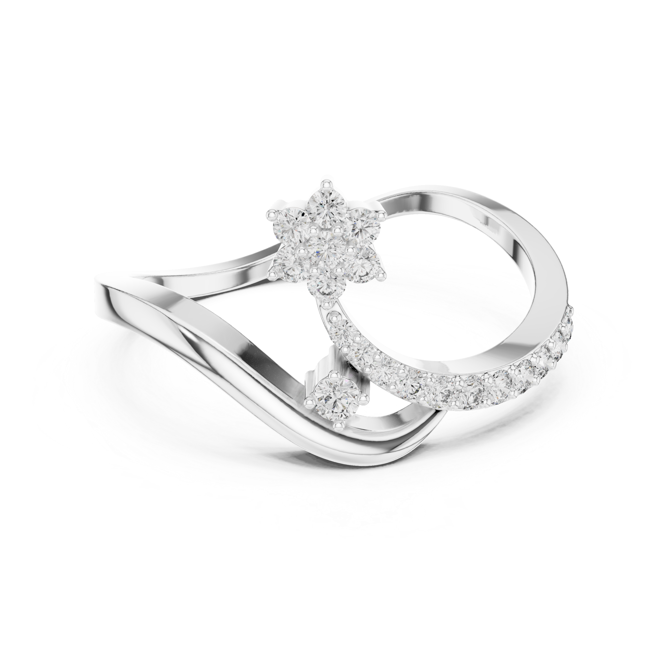 Star Curved Diamond Ring