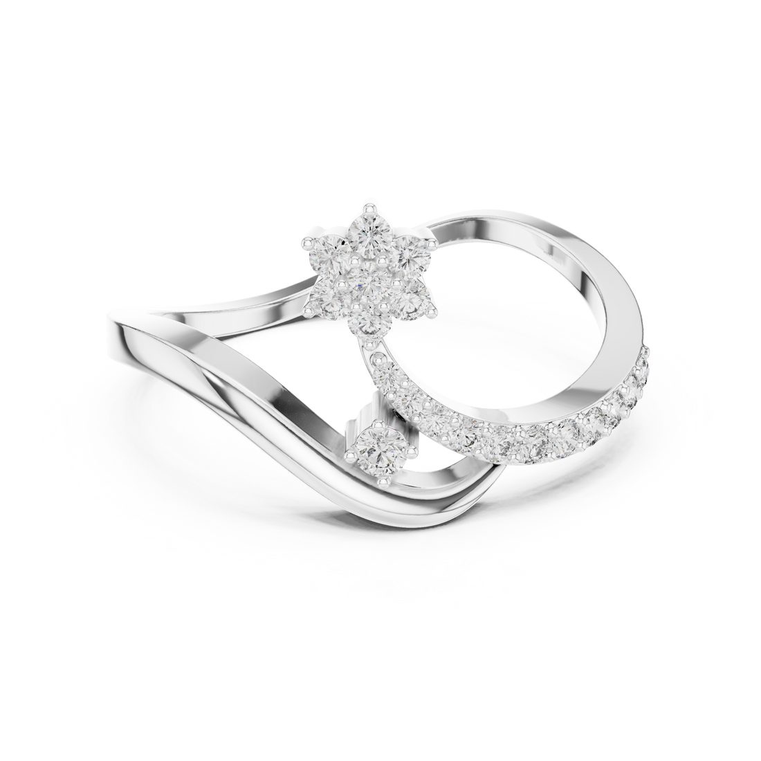 Star Curved Diamond Ring