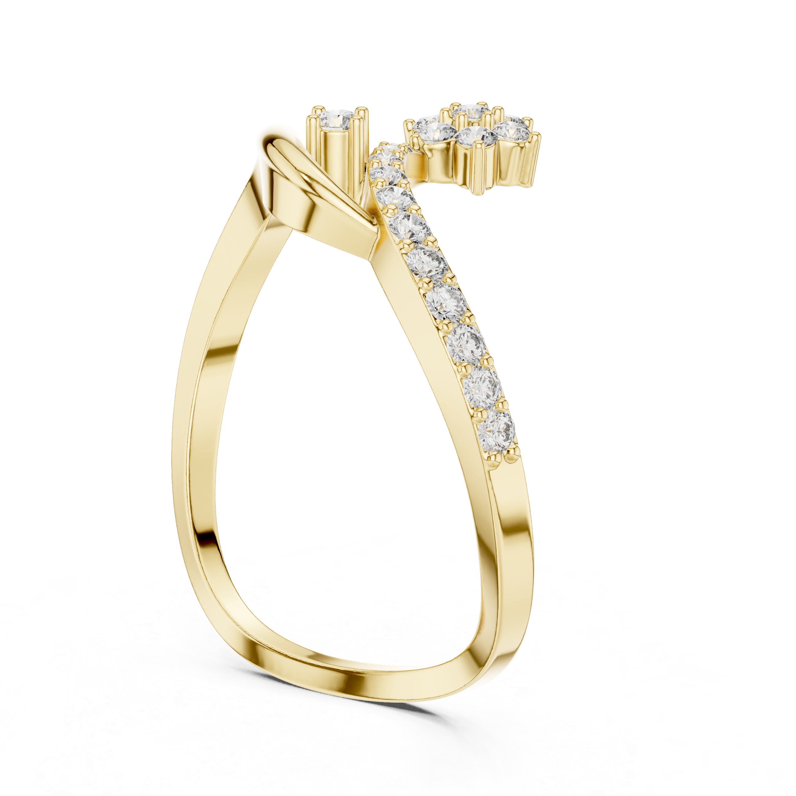 Star Curved Diamond Ring