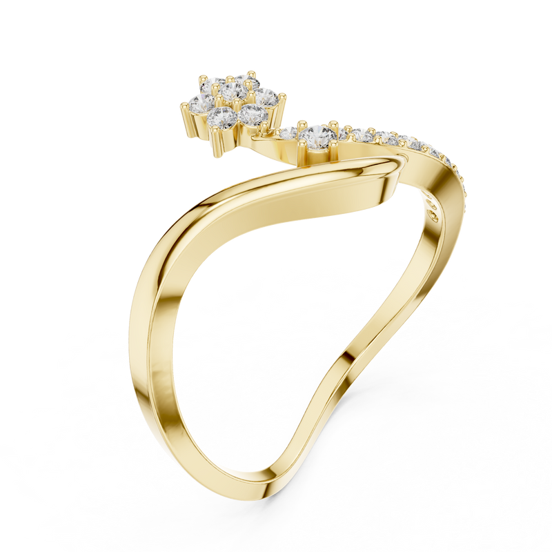 Star Curved Diamond Ring