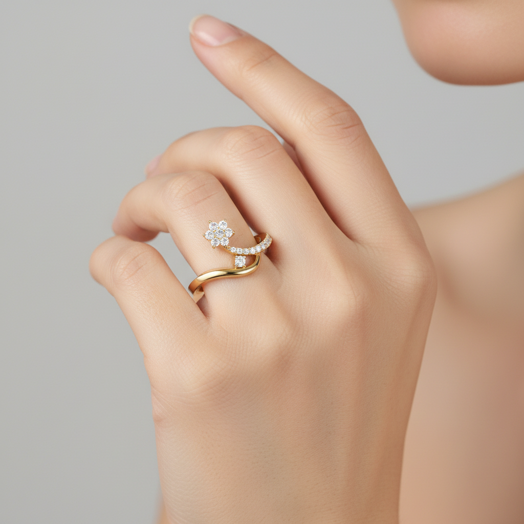 Star Curved Diamond Ring