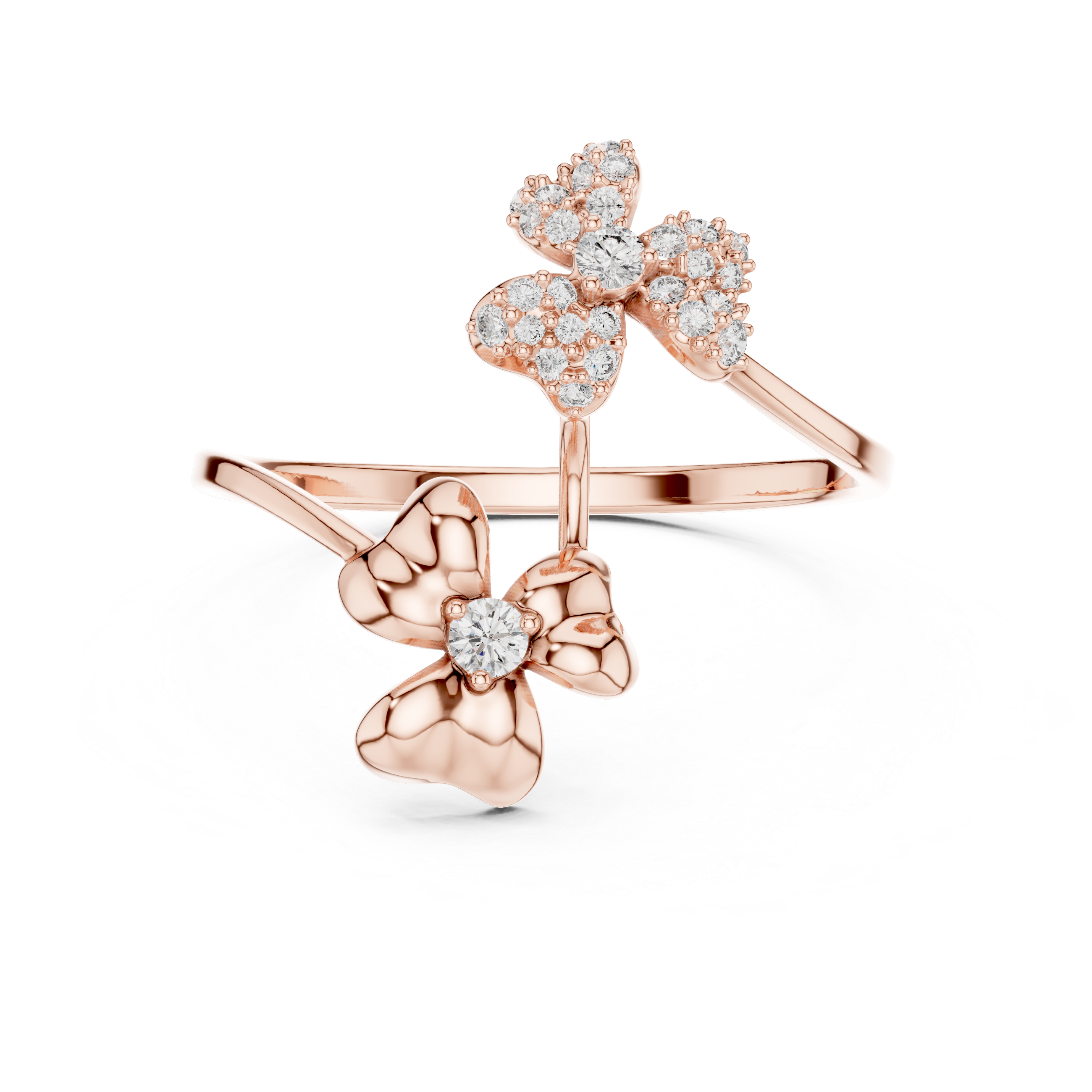 Parallel Flower Diamond Ring