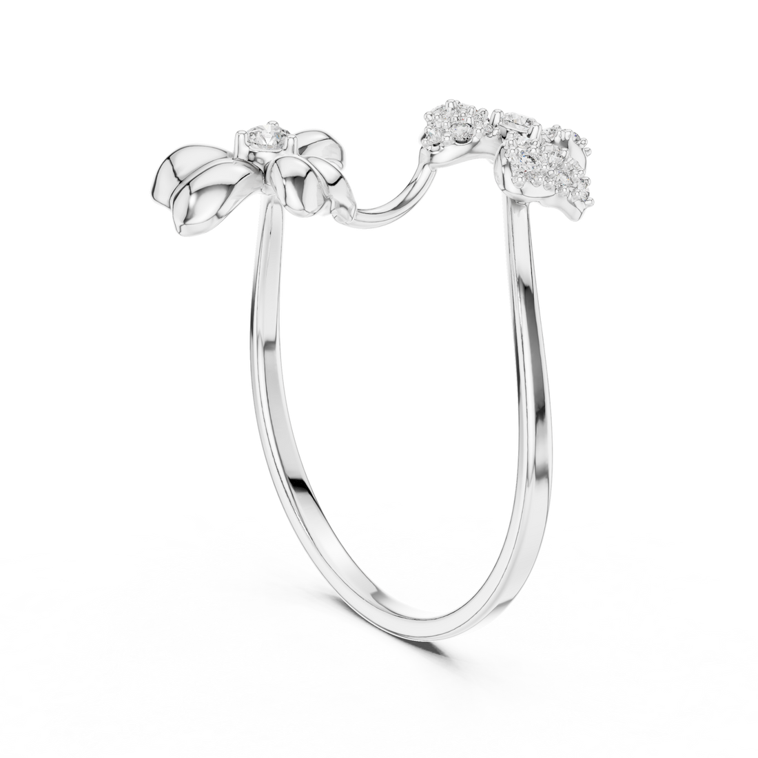 Parallel Flower Diamond Ring