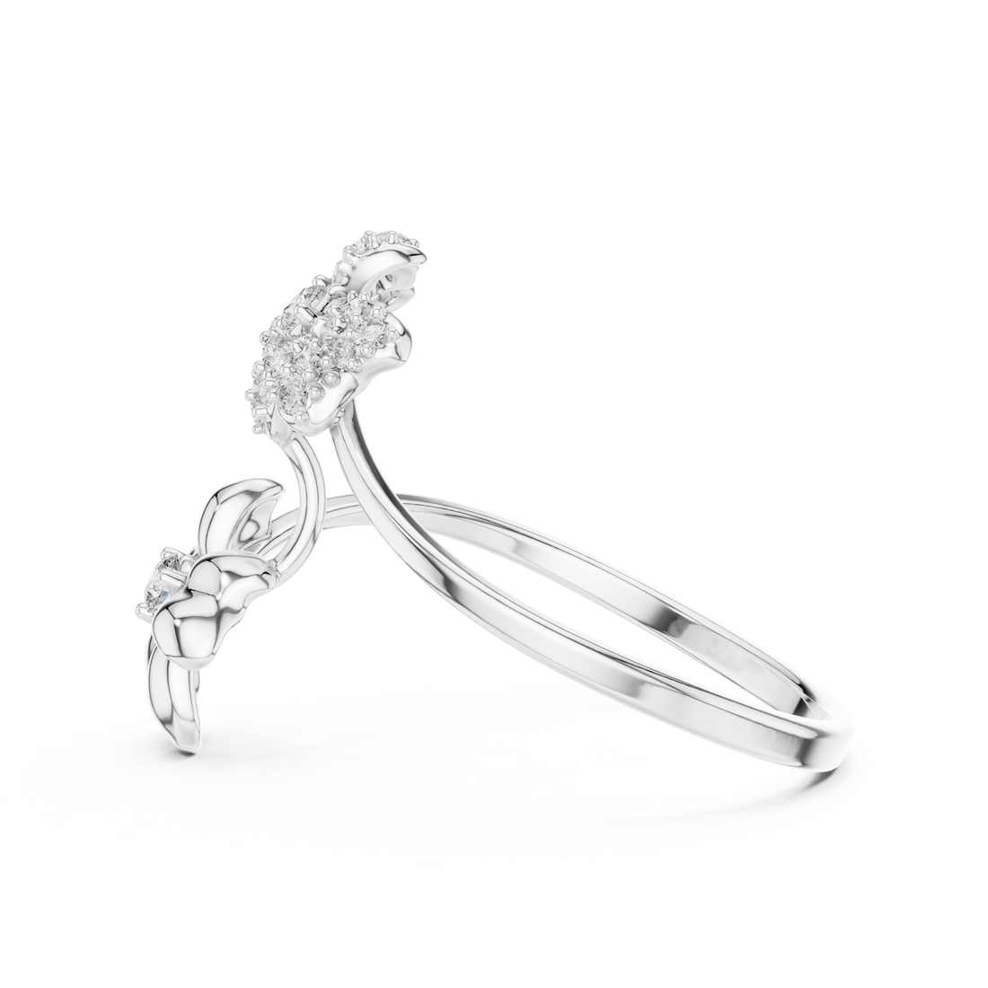 Parallel Flower Diamond Ring