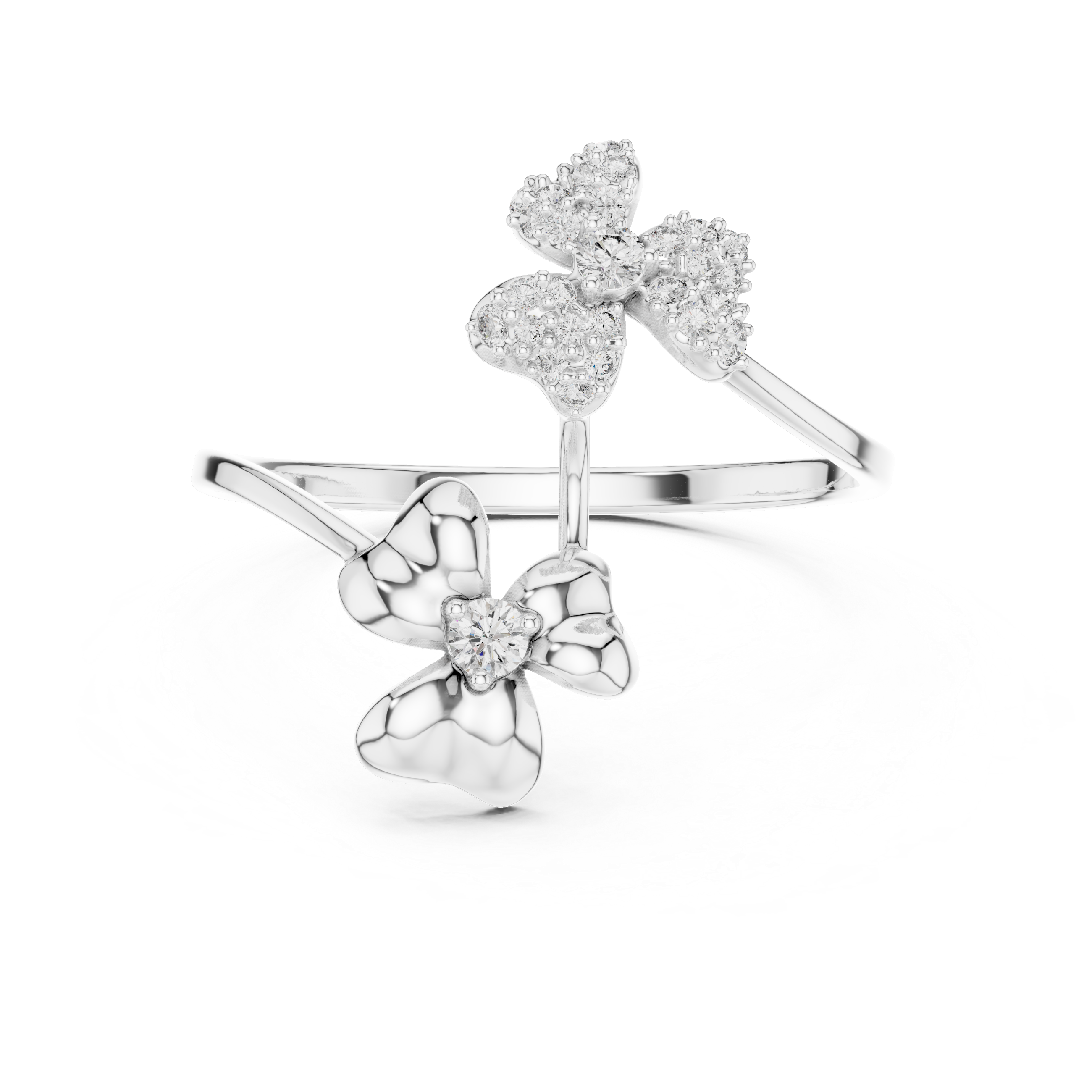 Parallel Flower Diamond Ring