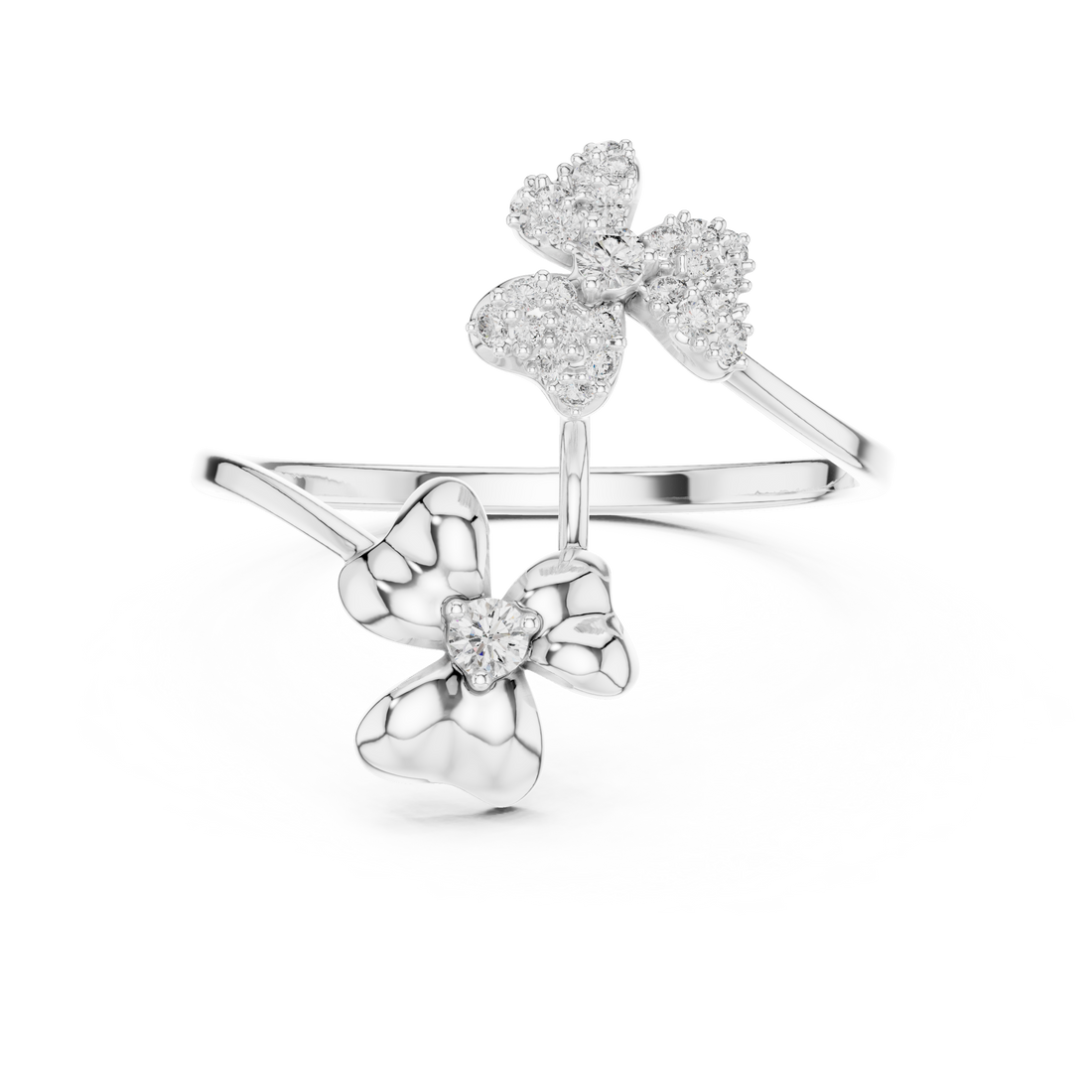 Parallel Flower Diamond Ring