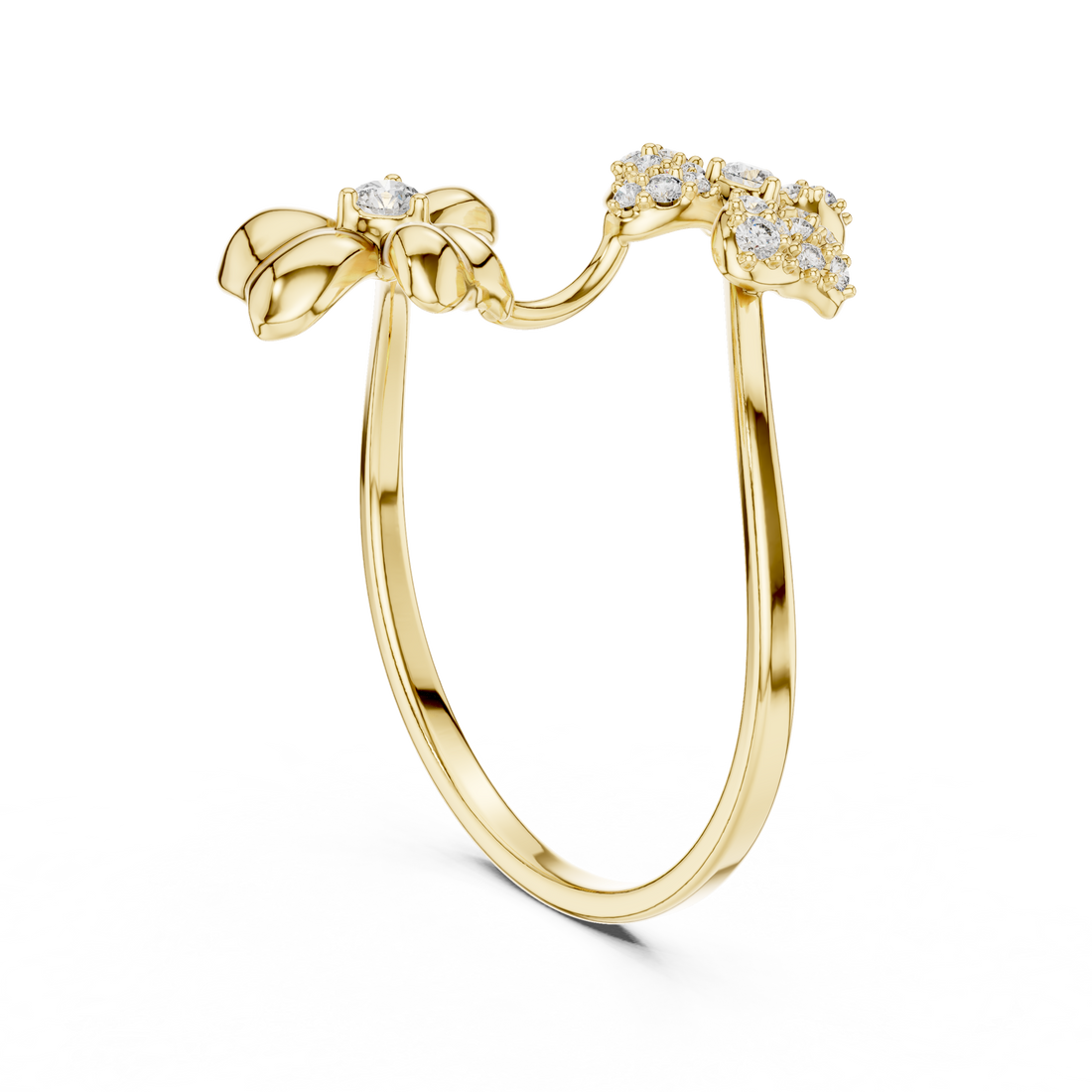 Parallel Flower Diamond Ring