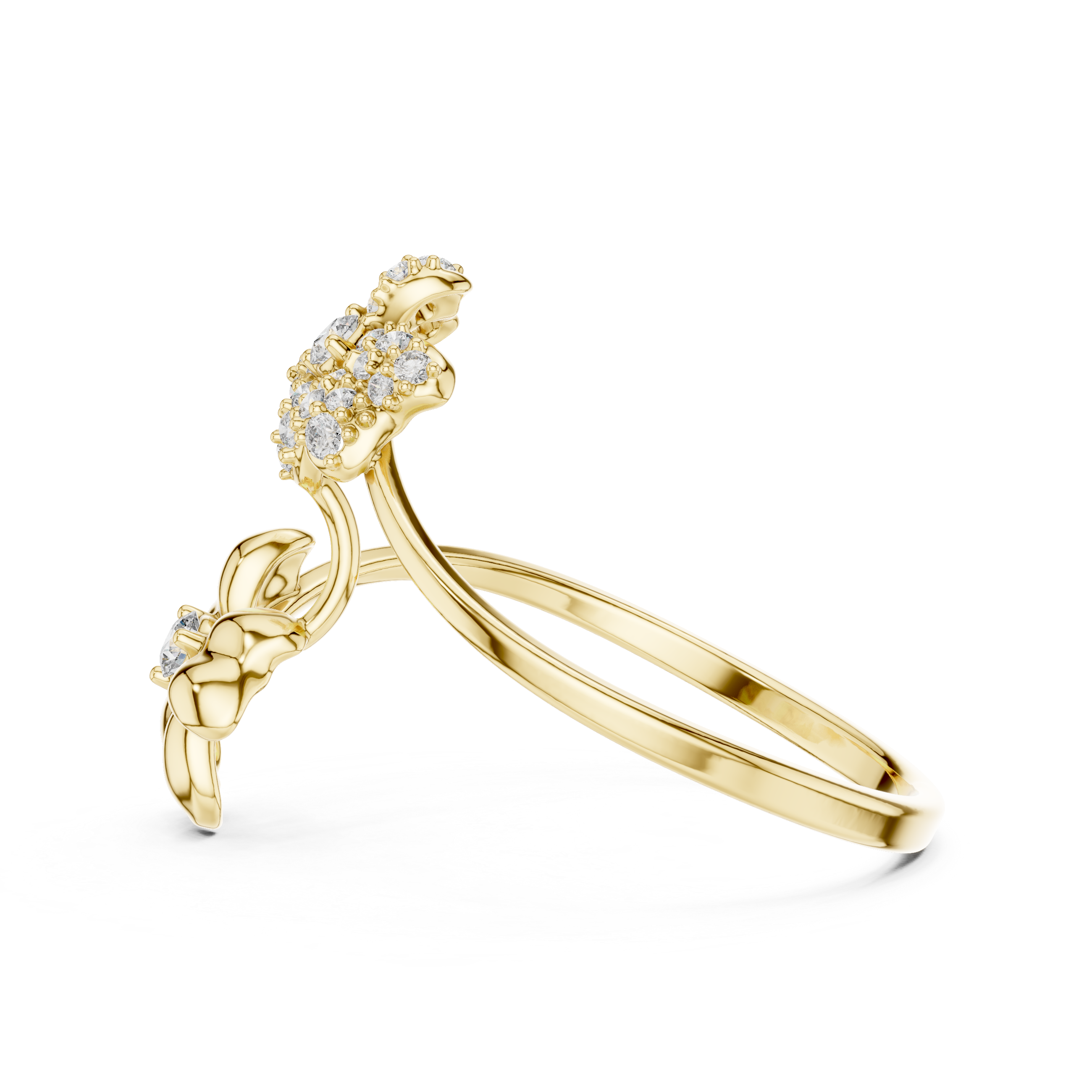 Parallel Flower Diamond Ring