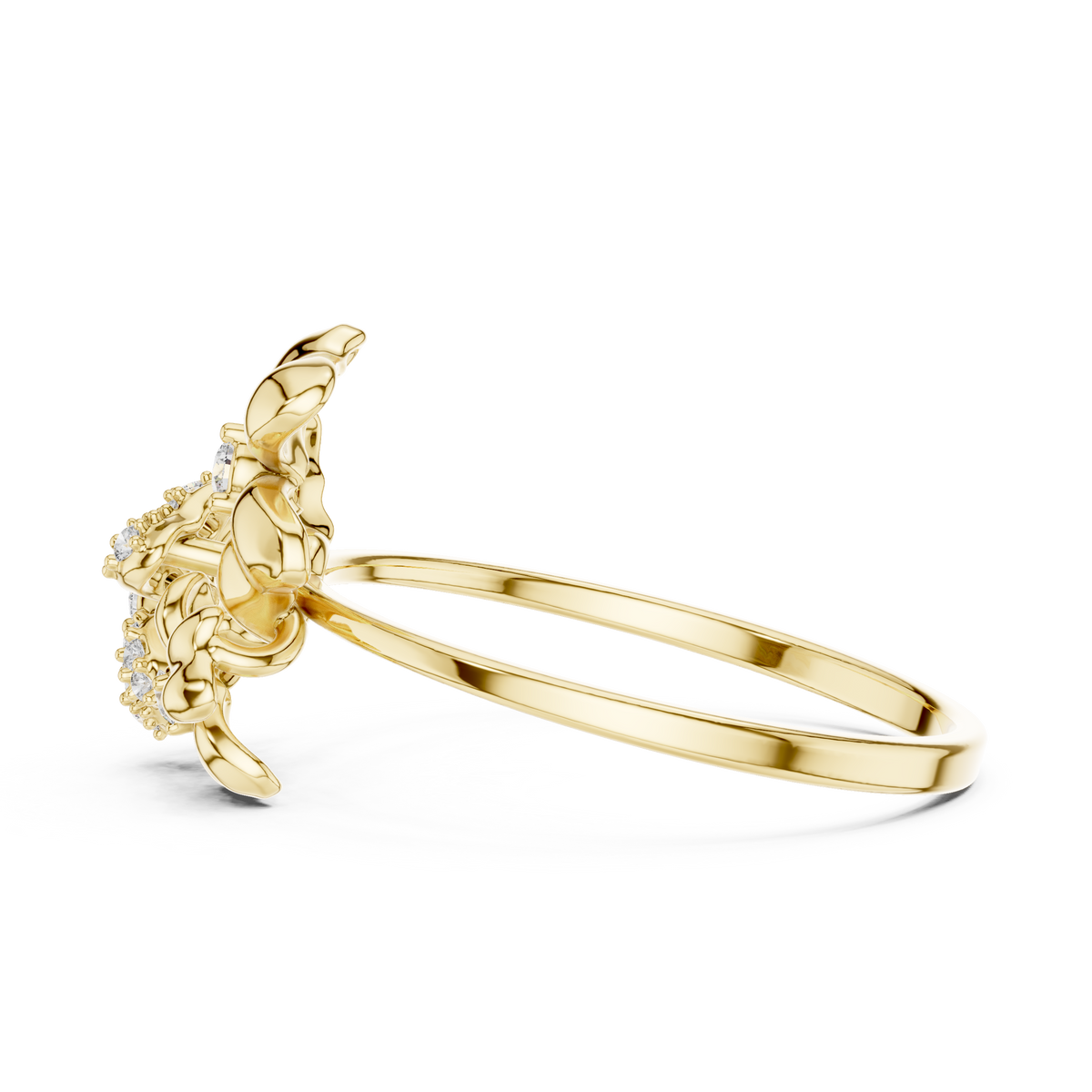 Three Flower Cluster Diamond Ring