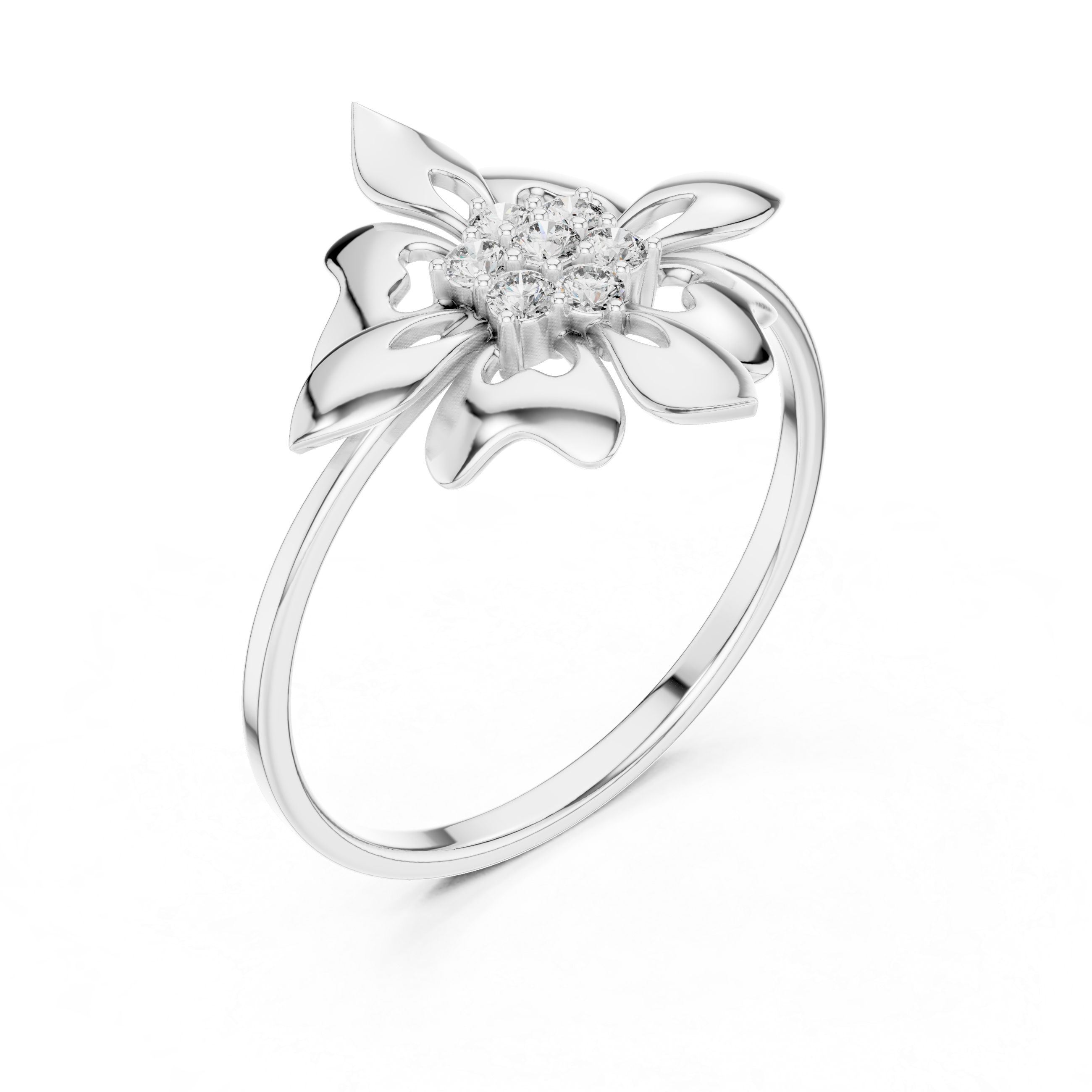Floral Cluster Diamond Ring