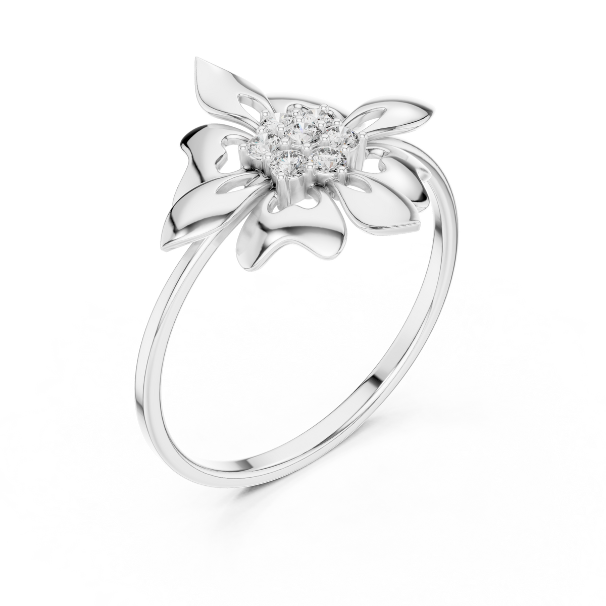 Floral Cluster Diamond Ring
