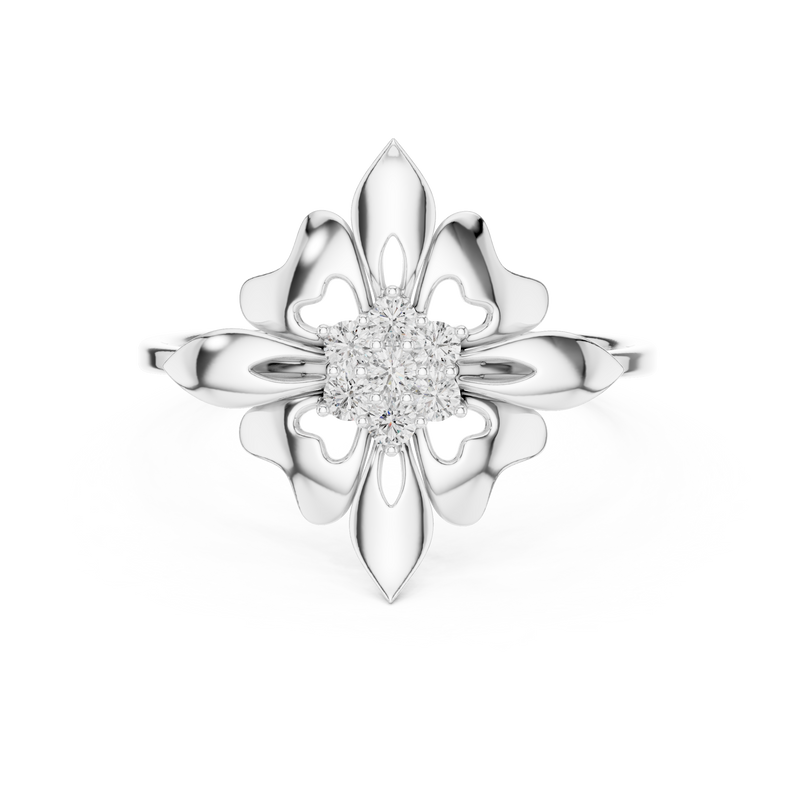 Floral Cluster Diamond Ring