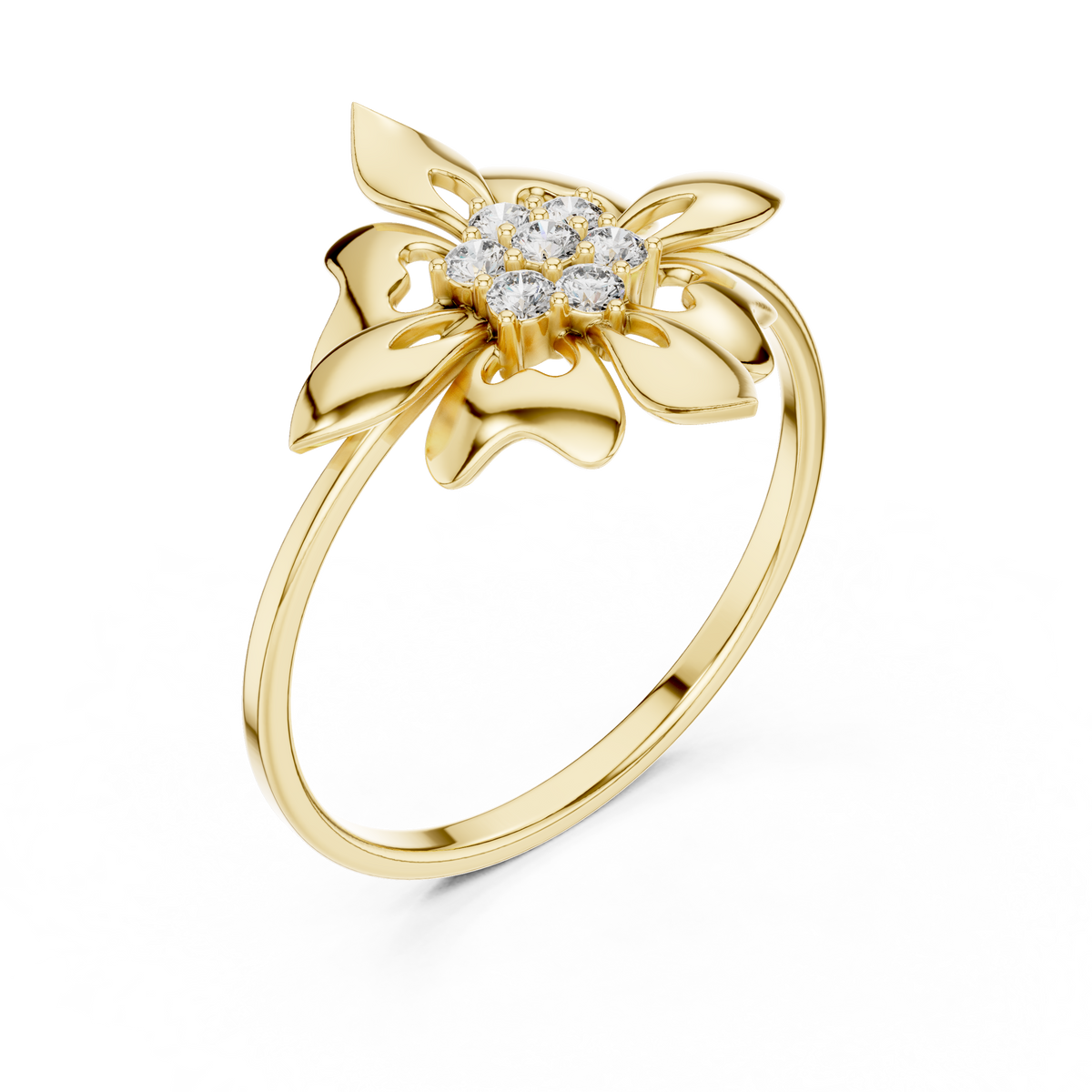 Floral Cluster Diamond Ring