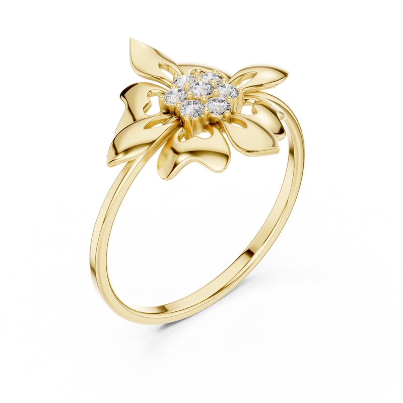 Floral Cluster Diamond Ring