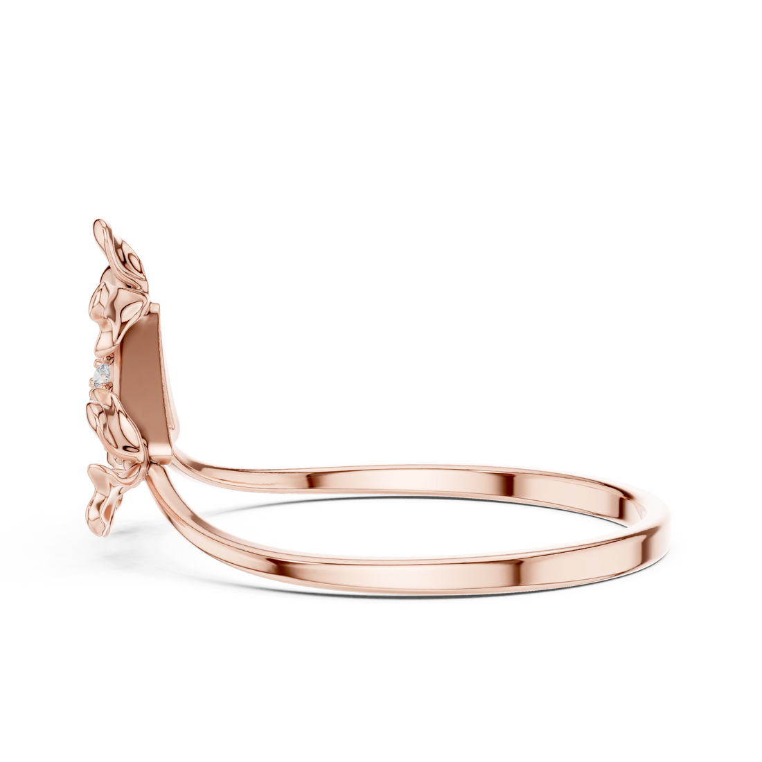 Tri-Leaf Diamond Bloom Ring