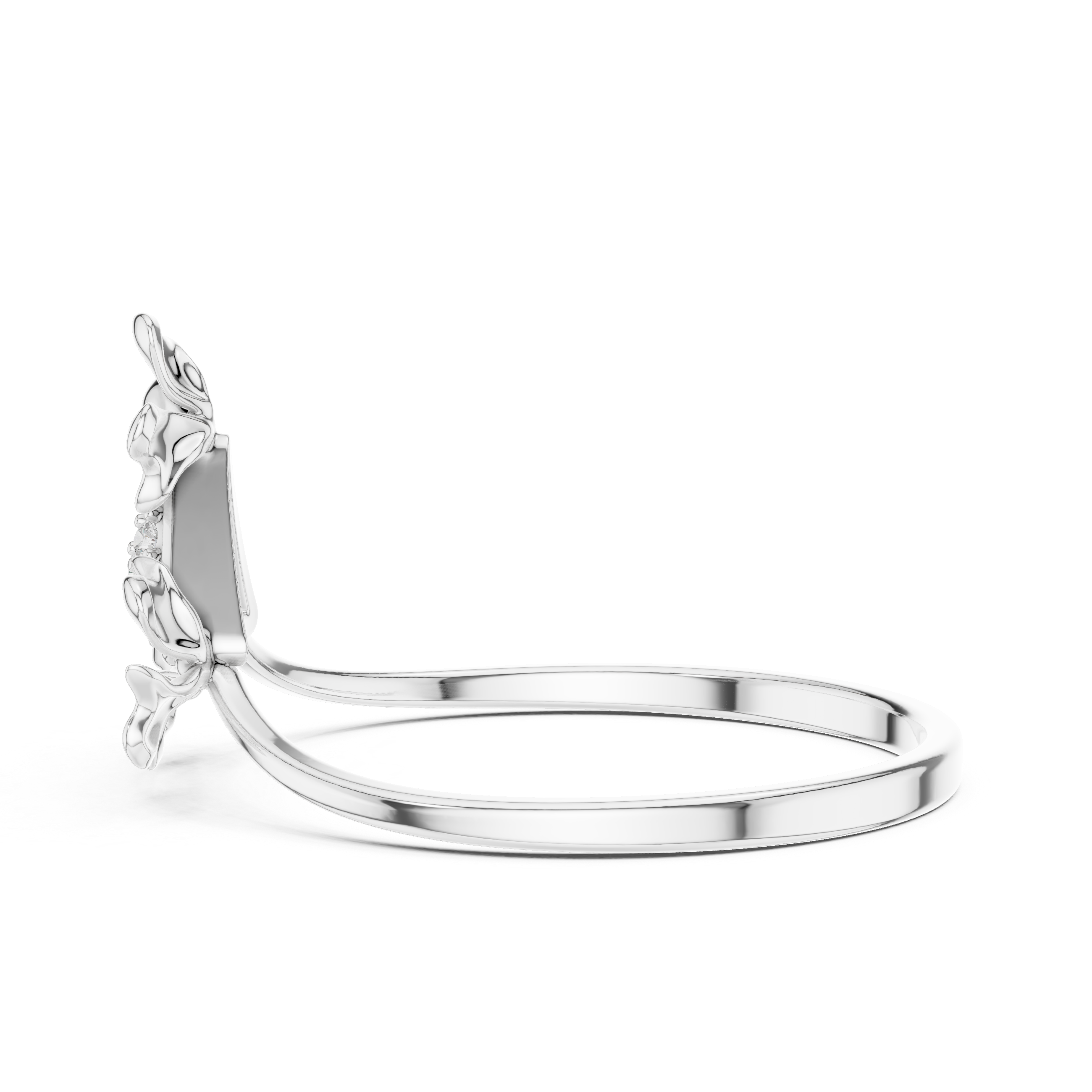 Tri-Leaf Diamond Bloom Ring