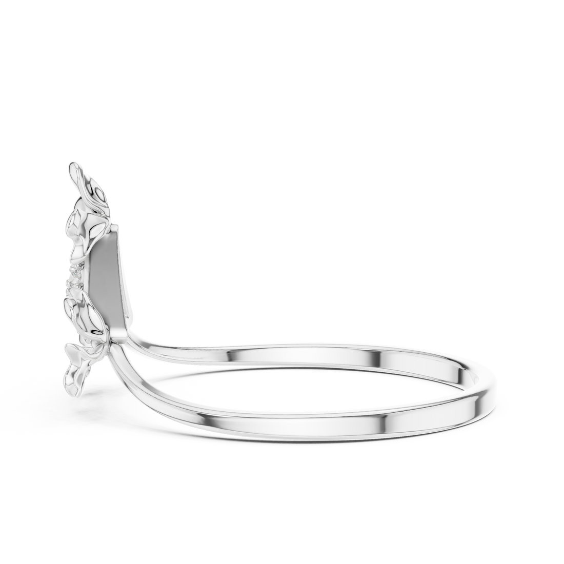Tri-Leaf Diamond Bloom Ring