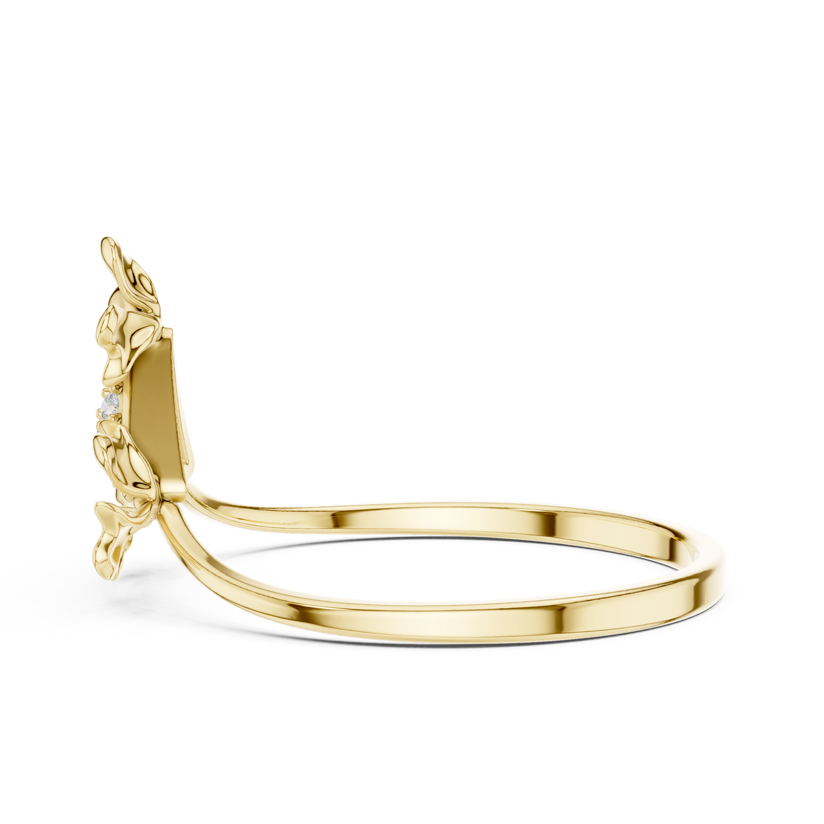 Tri-Leaf Diamond Bloom Ring