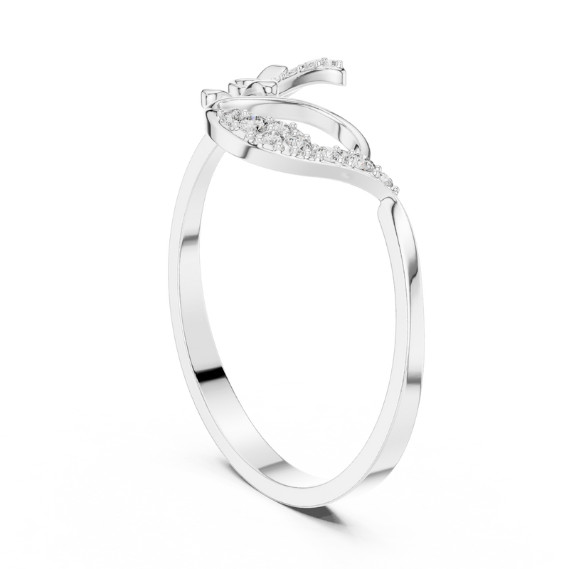 Floral Leaf Diamond Harmony Ring