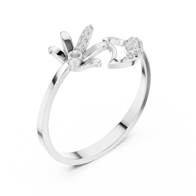 Floral Leaf Diamond Harmony Ring