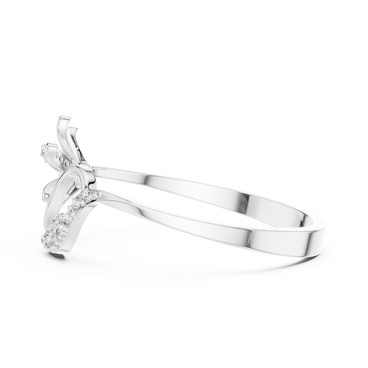 Floral Leaf Diamond Harmony Ring