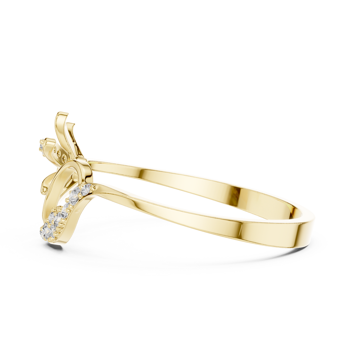 Floral Leaf Diamond Harmony Ring
