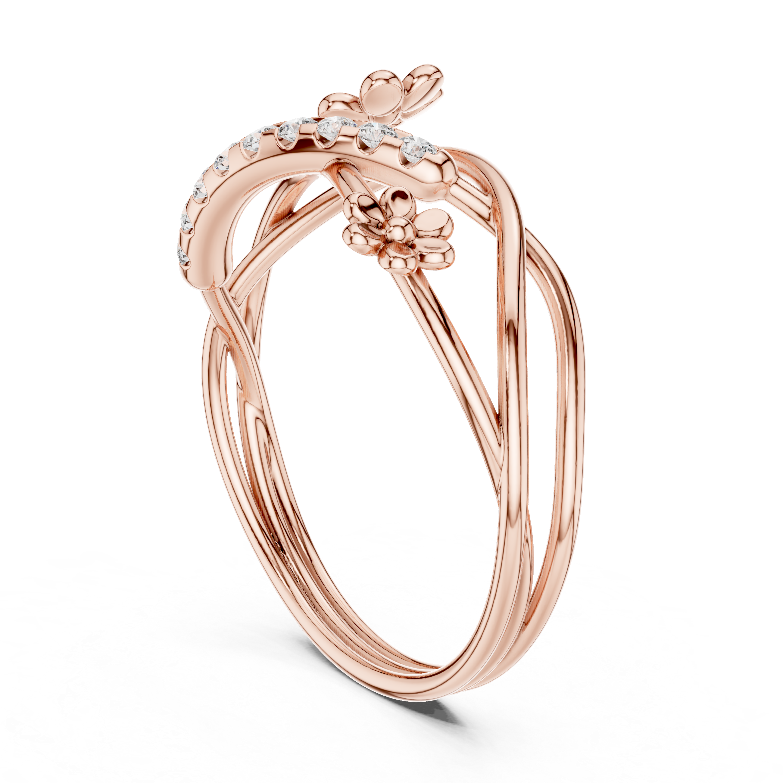 Blooming Curve Diamond Ring