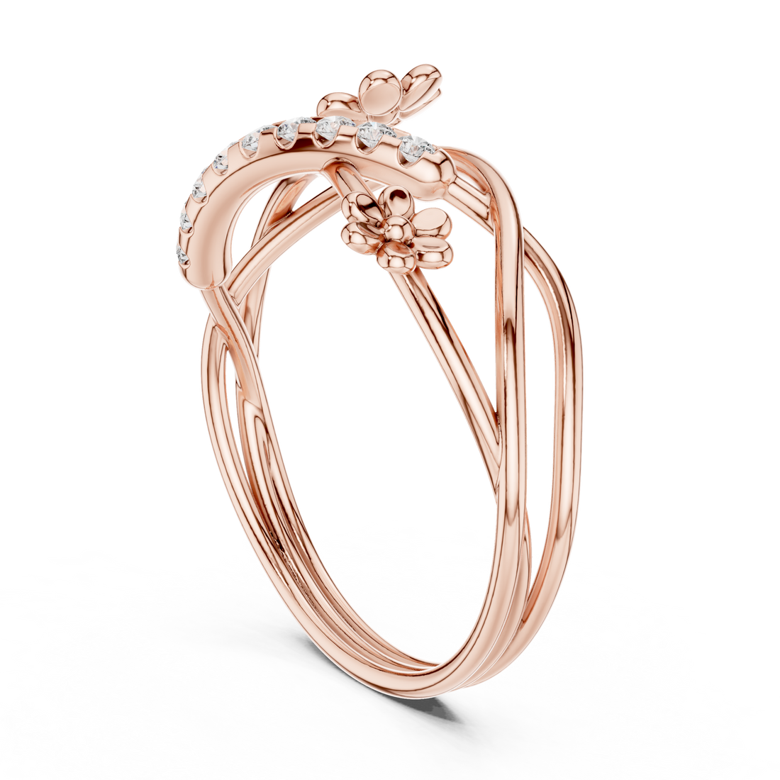 Blooming Curve Diamond Ring