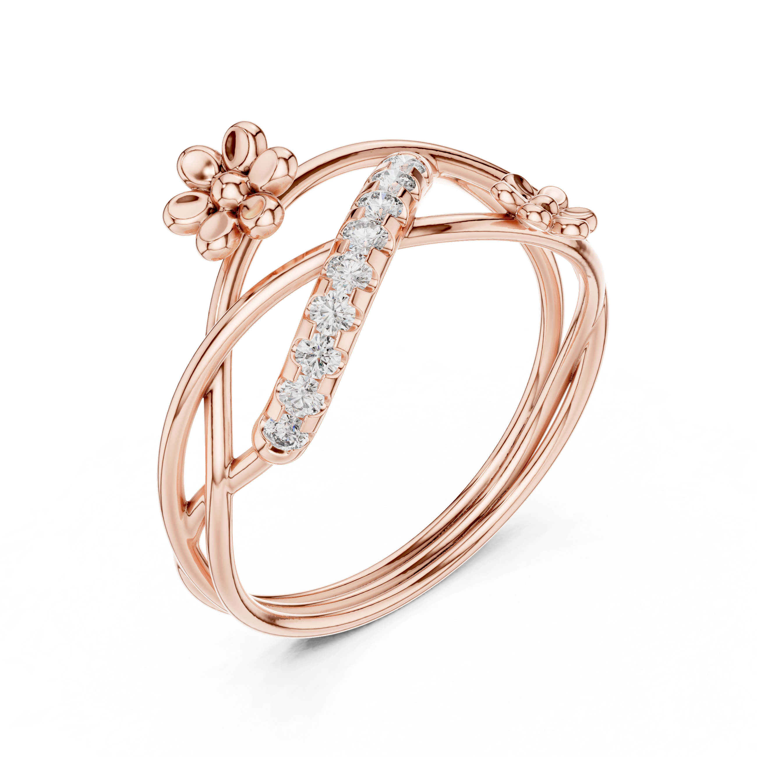 Blooming Curve Diamond Ring