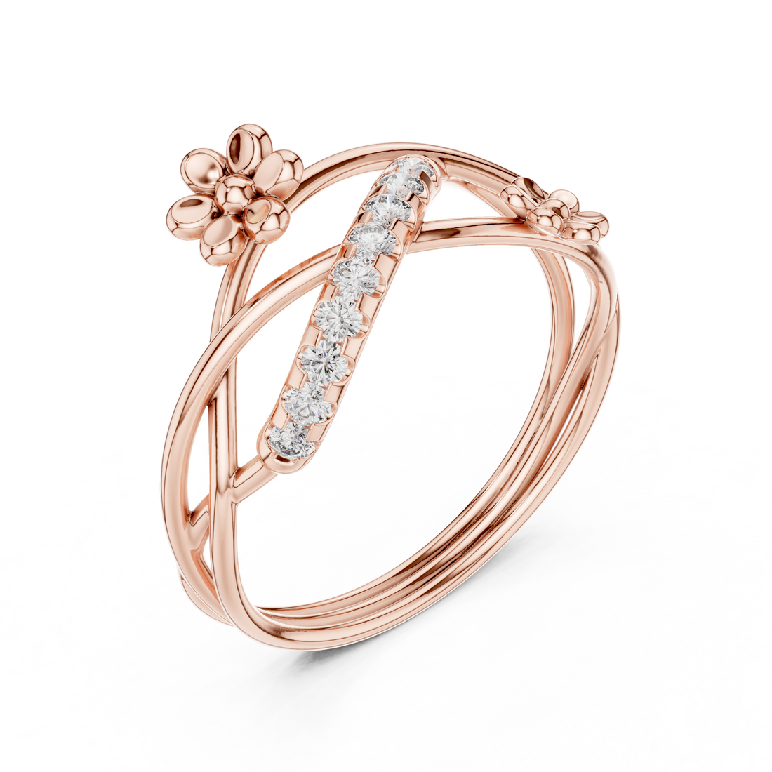 Blooming Curve Diamond Ring