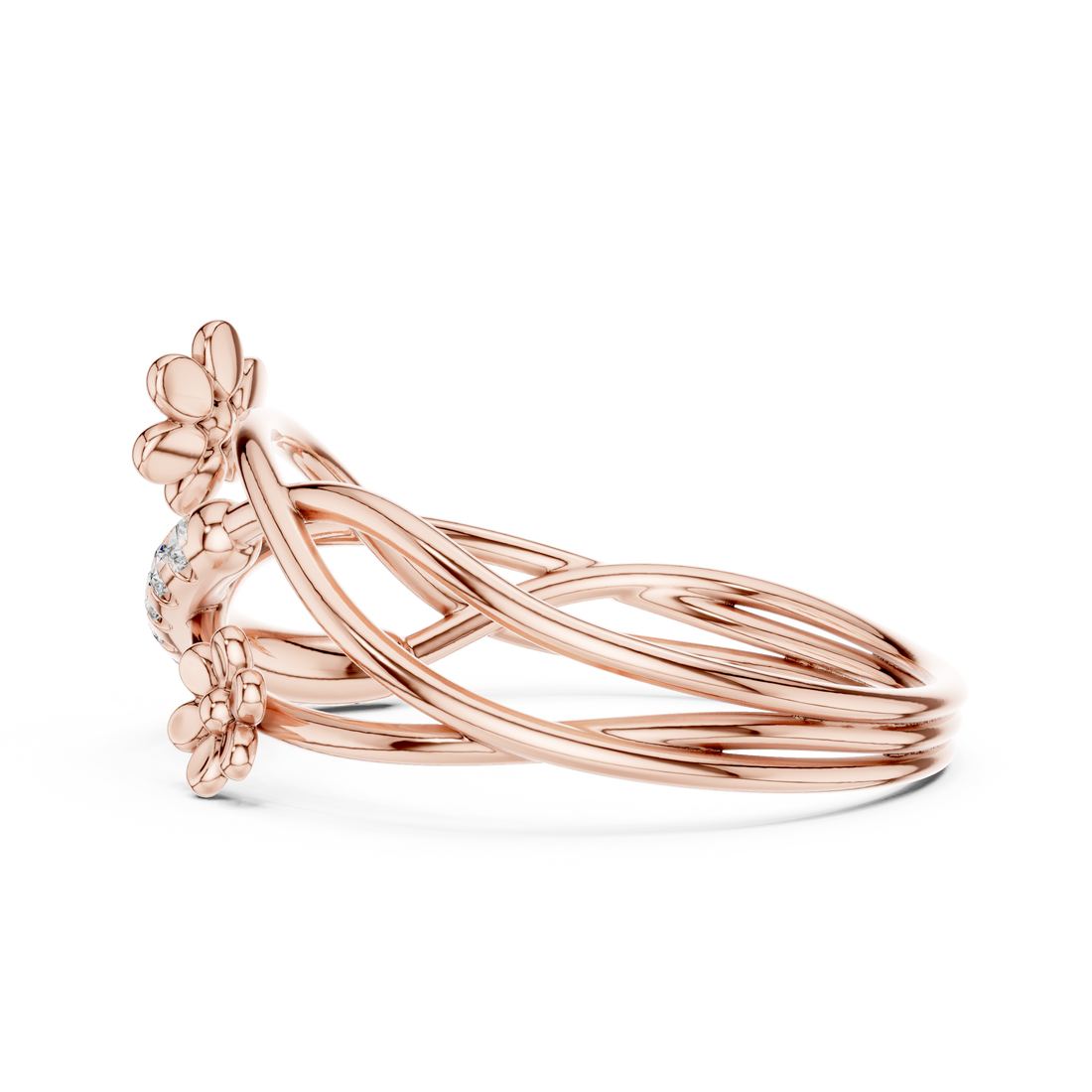 Blooming Curve Diamond Ring