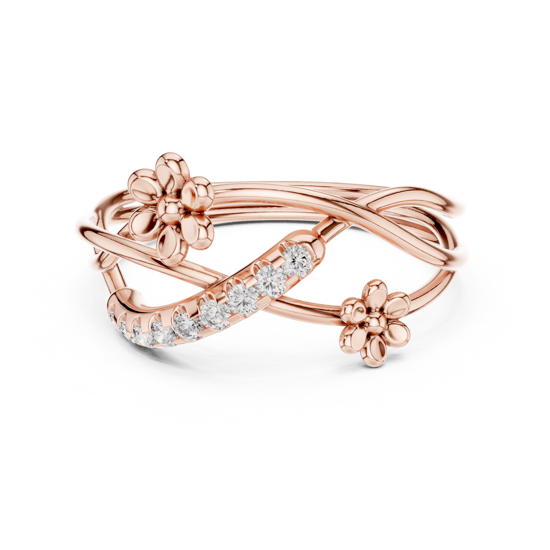 Blooming Curve Diamond Ring